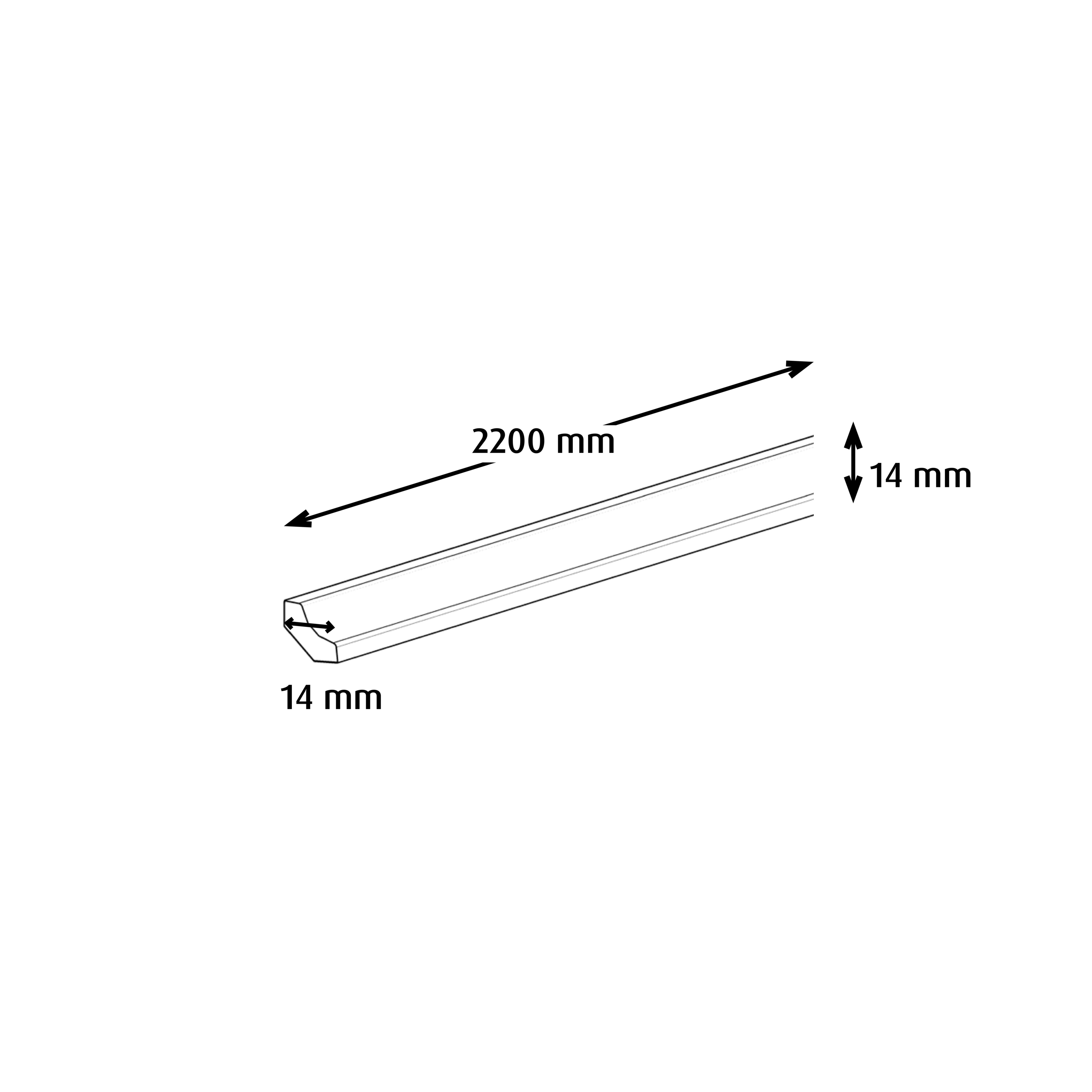 GoodHome DECOR165 Beech effect Scotia trim, 220cm