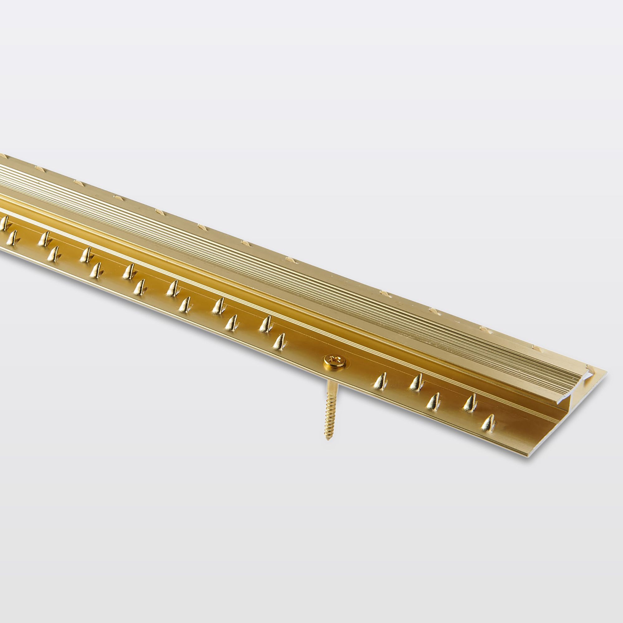 GoodHome DECOR30 Gloss Gold effect Carpet to carpet trim (L)180cm (W)17.5mm