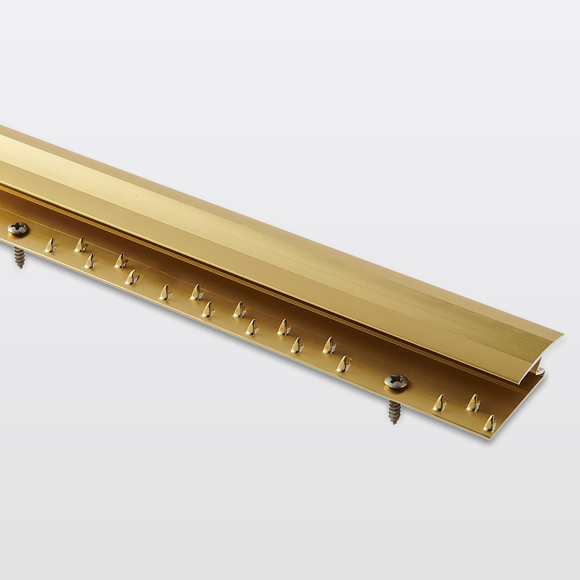 GoodHome DECOR30 Gloss Gold effect Carpet to flooring trim (L)180cm (W)28mm