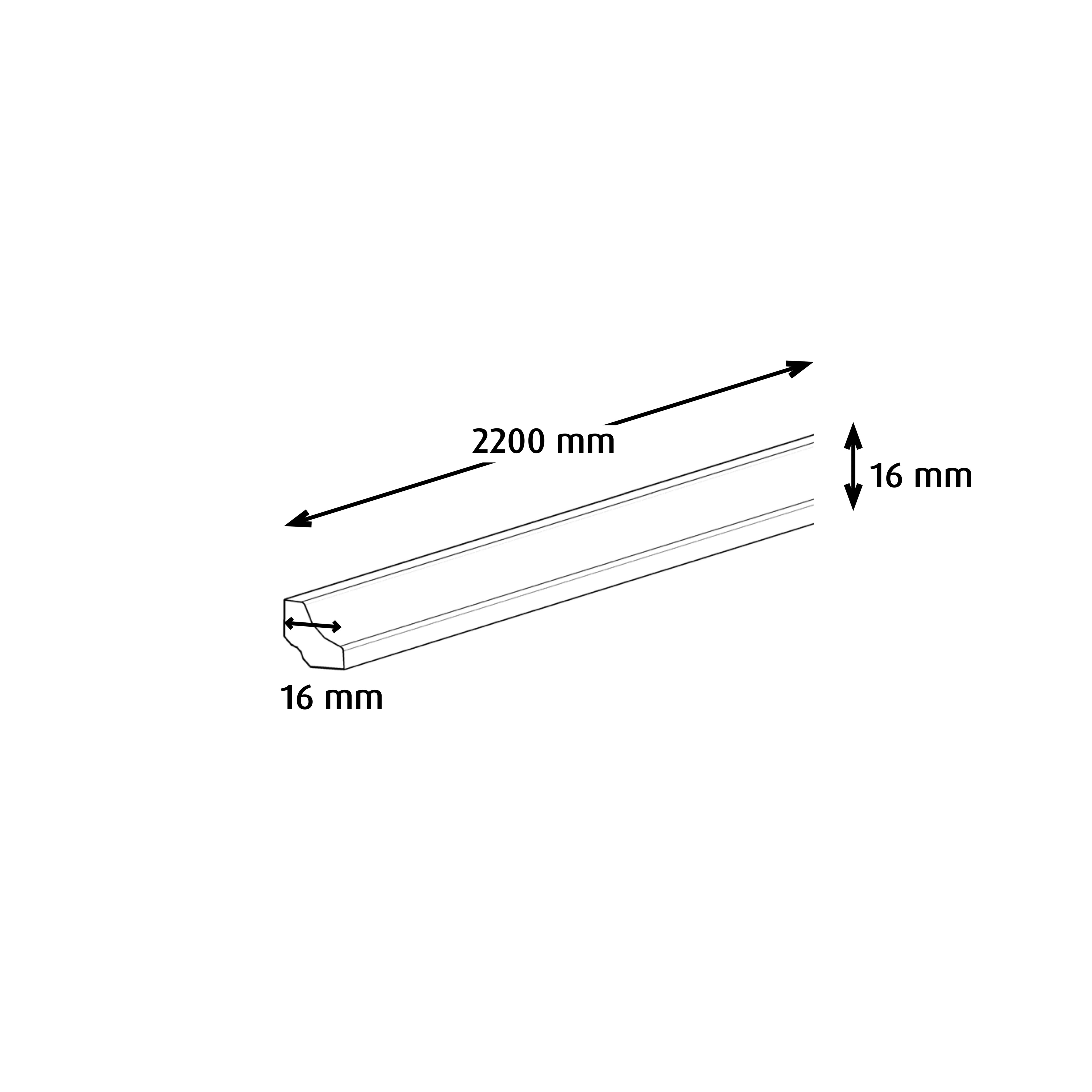 GoodHome DECOR385 Wood effect Scotia trim, 220cm