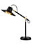 GoodHome Delagoa Industrial Matt Black & gold Table lamp