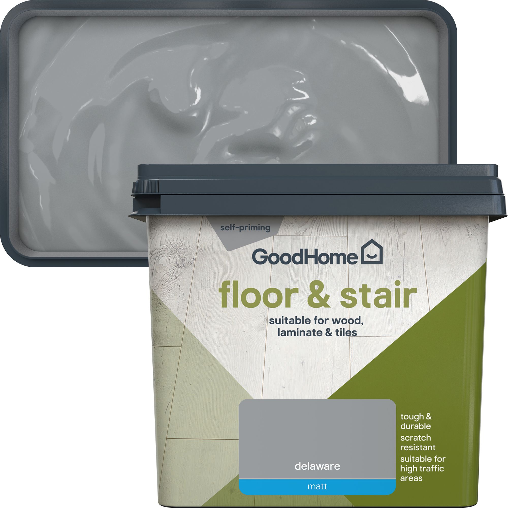 GoodHome Delaware Matt Floor & stair paint, 750ml