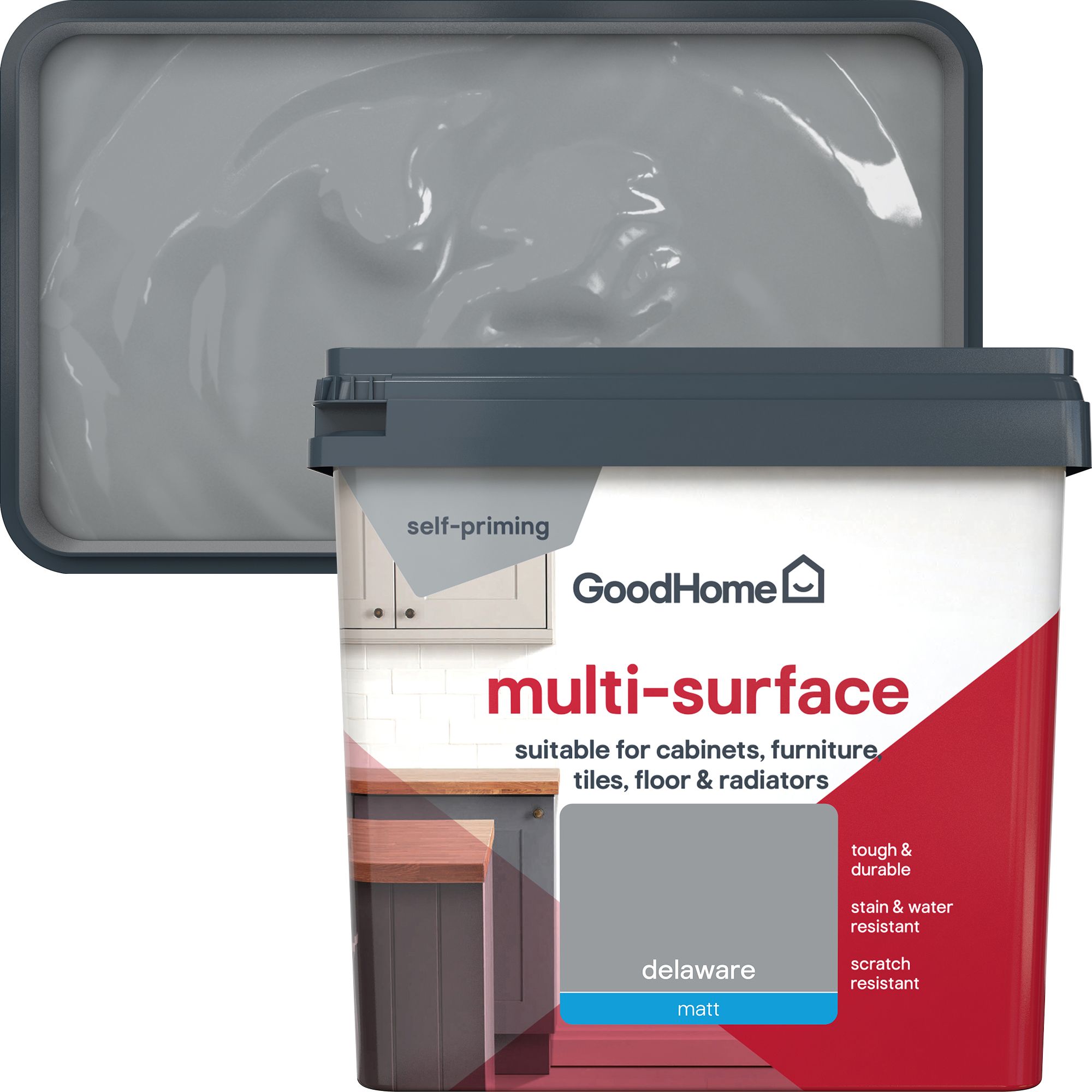 GoodHome Delaware Matt Multi-surface paint, 750ml