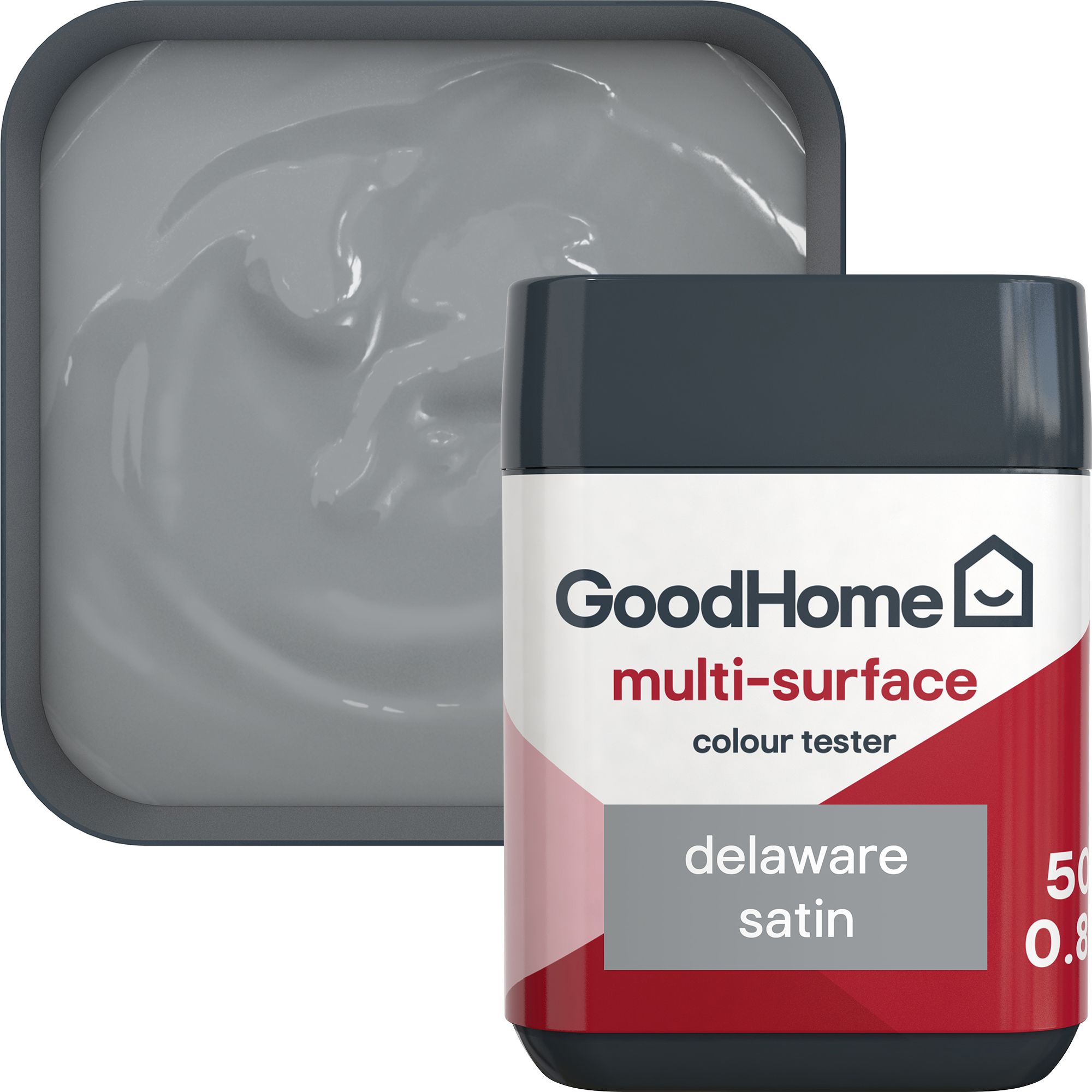 GoodHome Delaware Satin Multi-surface paint, 50ml Tester pot