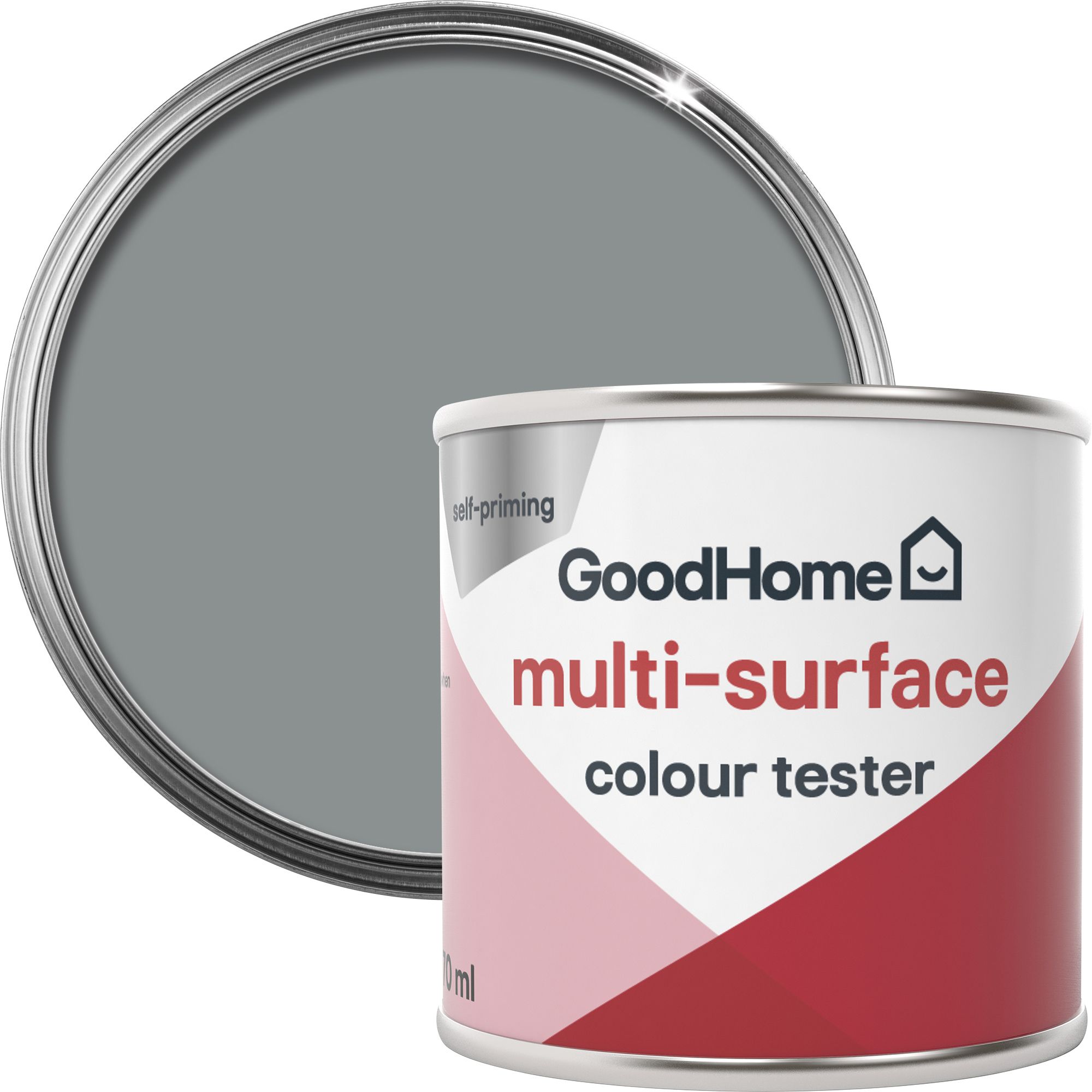 GoodHome Delaware Satin Multisurface paint, 70ml Tester pot DIY at B&Q