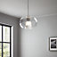 GoodHome Delmez Transparent Chrome effect Pendant ceiling light, (Dia)345mm