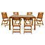 GoodHome Denia Acacia Wooden 6 seater Dining set with 2 recliners