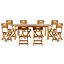 GoodHome Denia Acacia Wooden 8 seater Dining set with foldable chairs