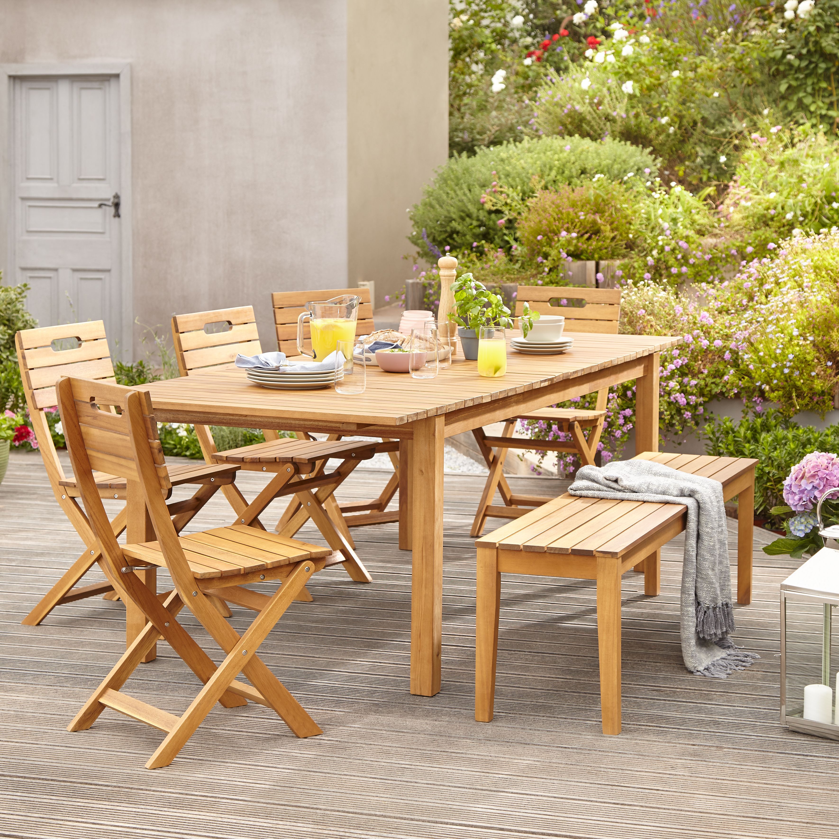 Wooden garden shop table b&q