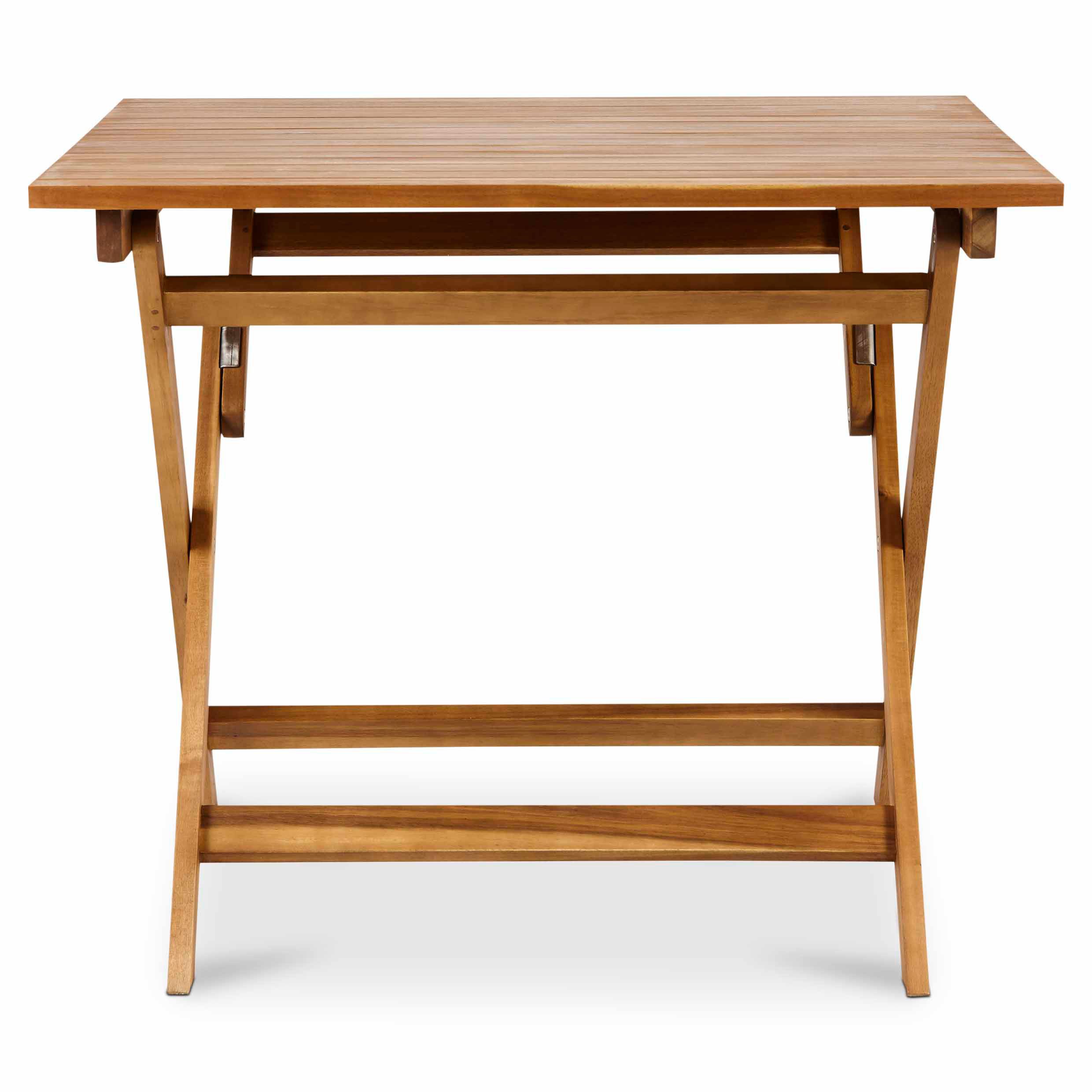 GoodHome Denia Wooden Foldable 4 seater Square Table