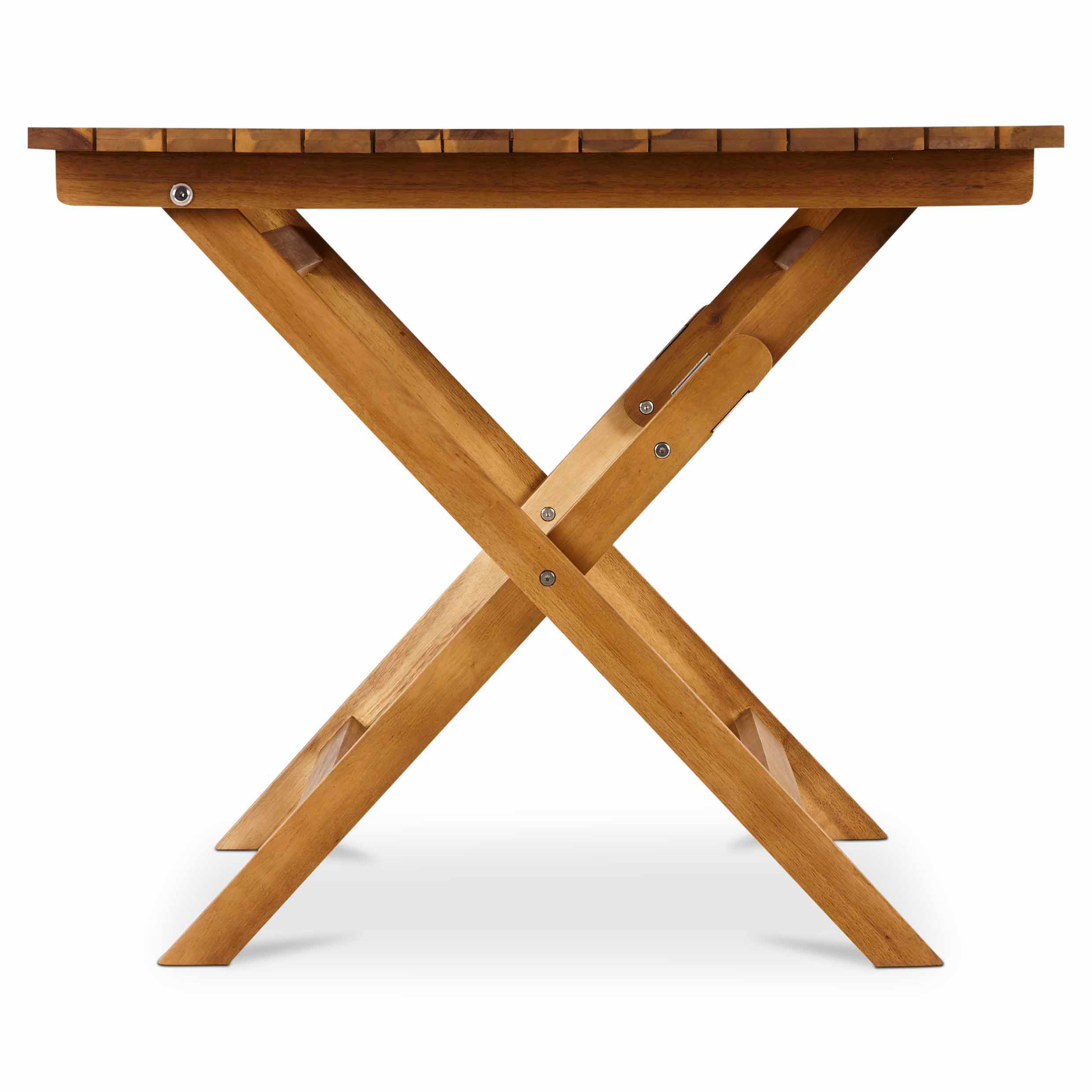GoodHome Denia Wooden Foldable 4 seater Square Table