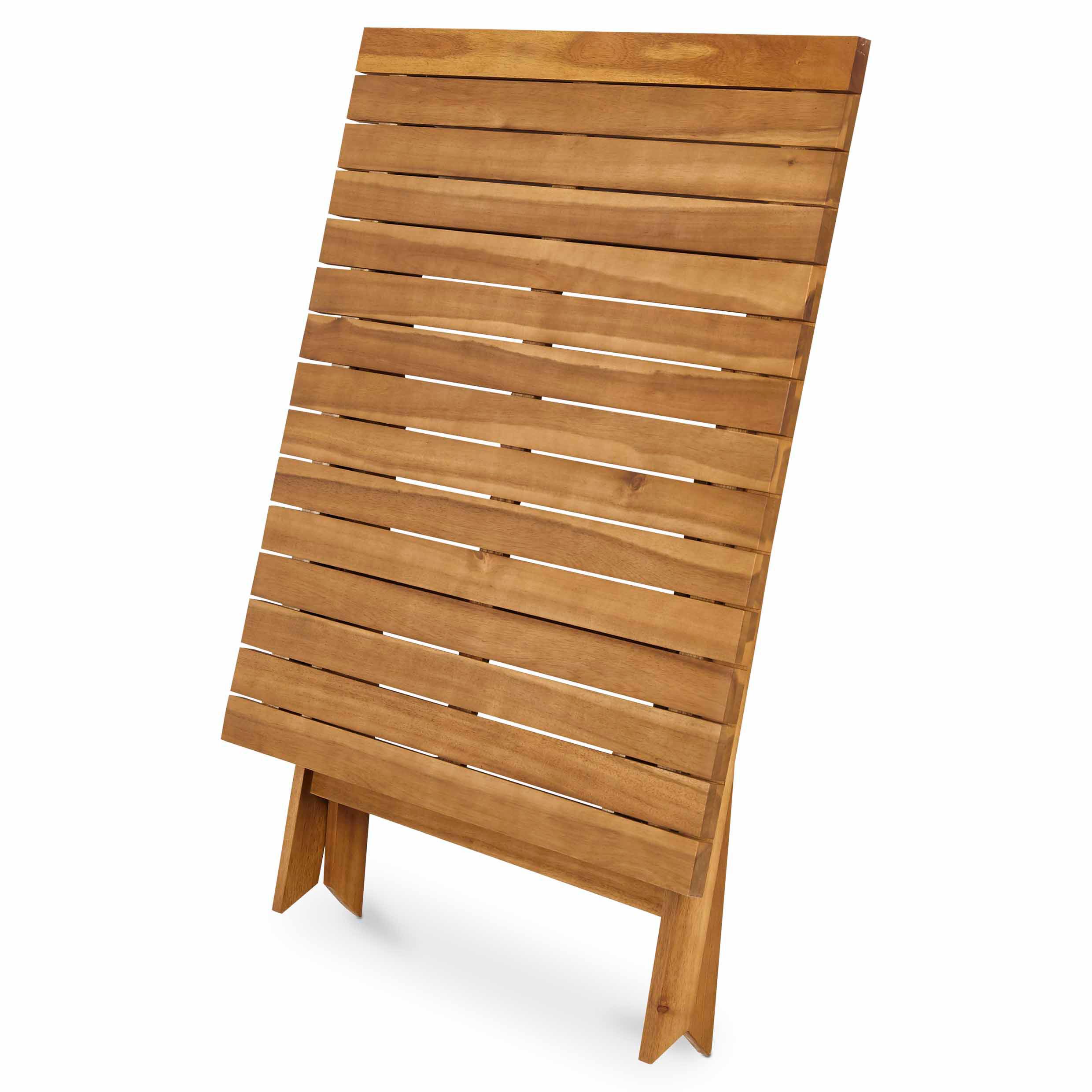 GoodHome Denia Wooden Foldable 4 seater Square Table