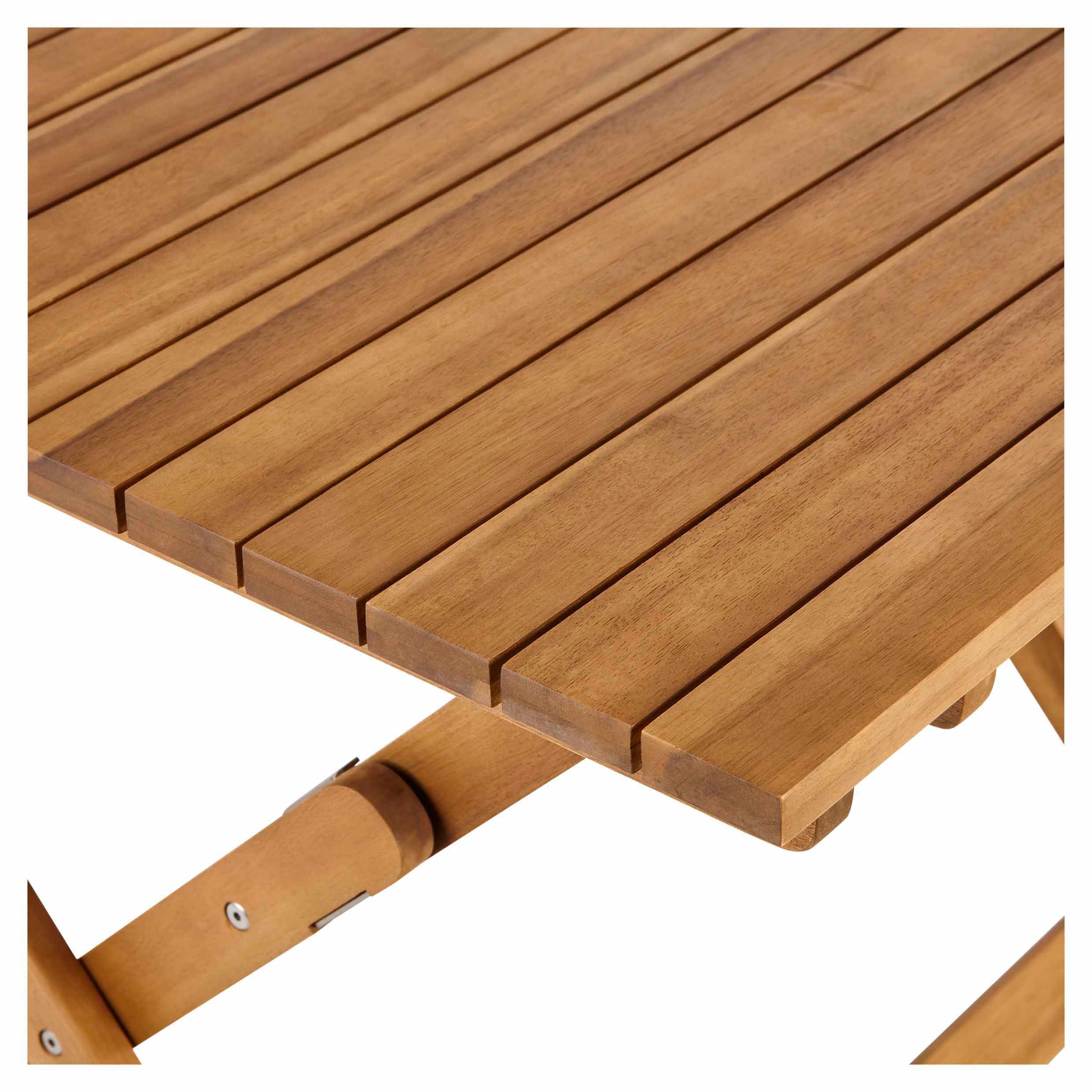 GoodHome Denia Wooden Foldable 4 seater Square Table