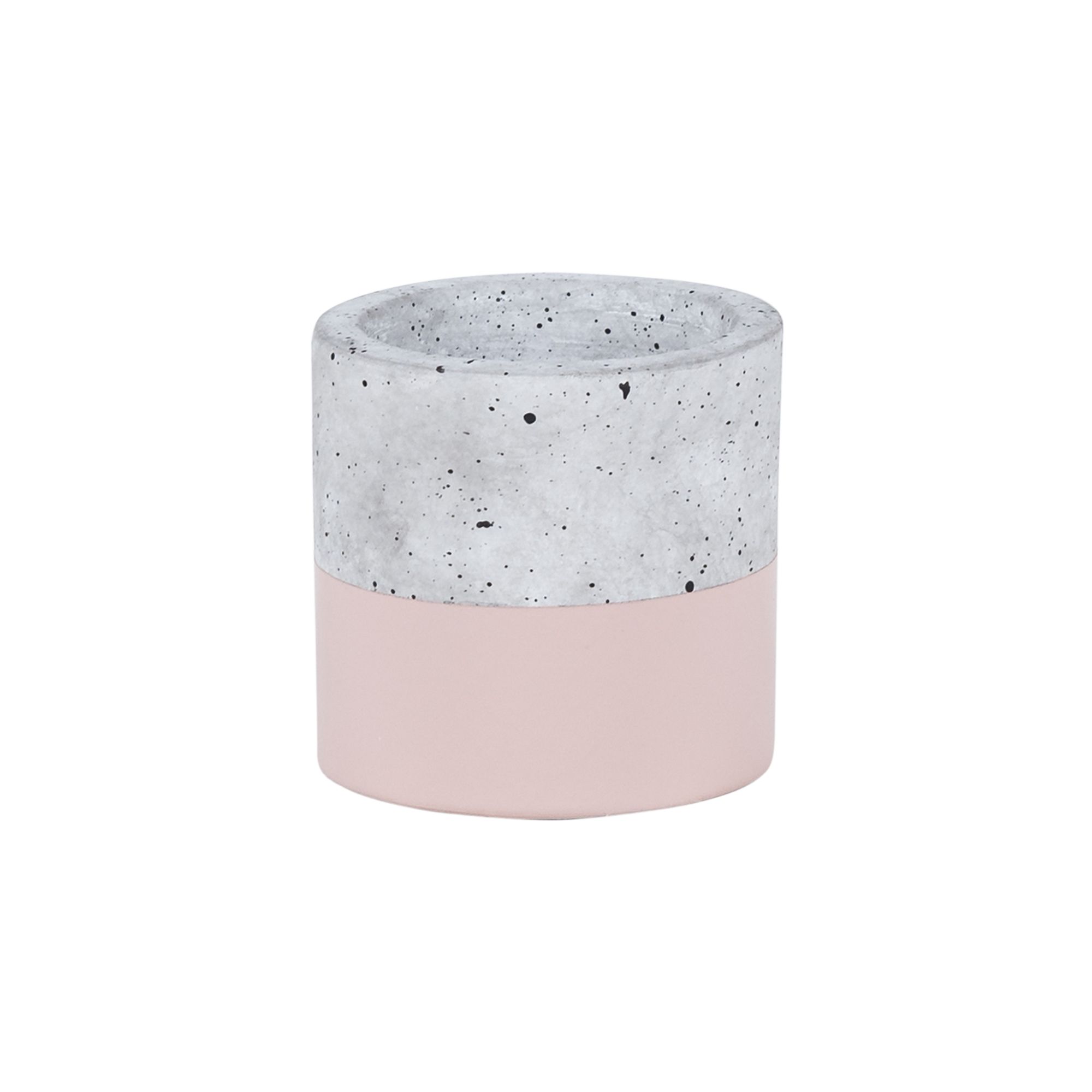 GoodHome Desano Matt Pink Concrete effect Clay Circular Plant pot (Dia) 8cm, (H)8cm