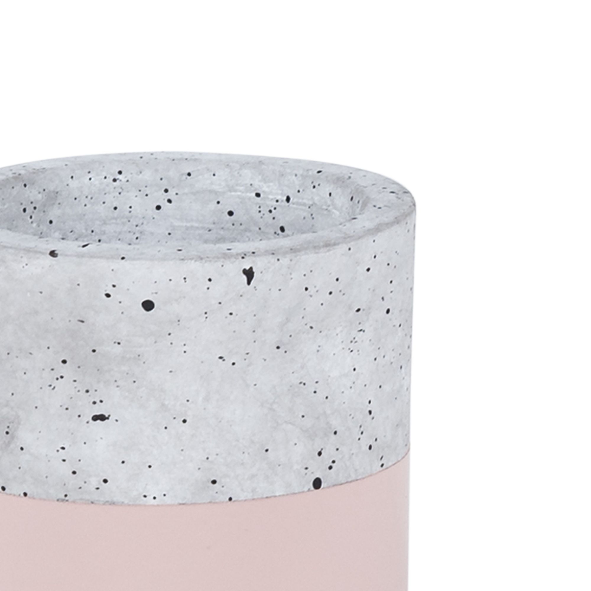 GoodHome Desano Matt Pink Concrete effect Clay Plant pot (Dia) 8cm, (H)8cm