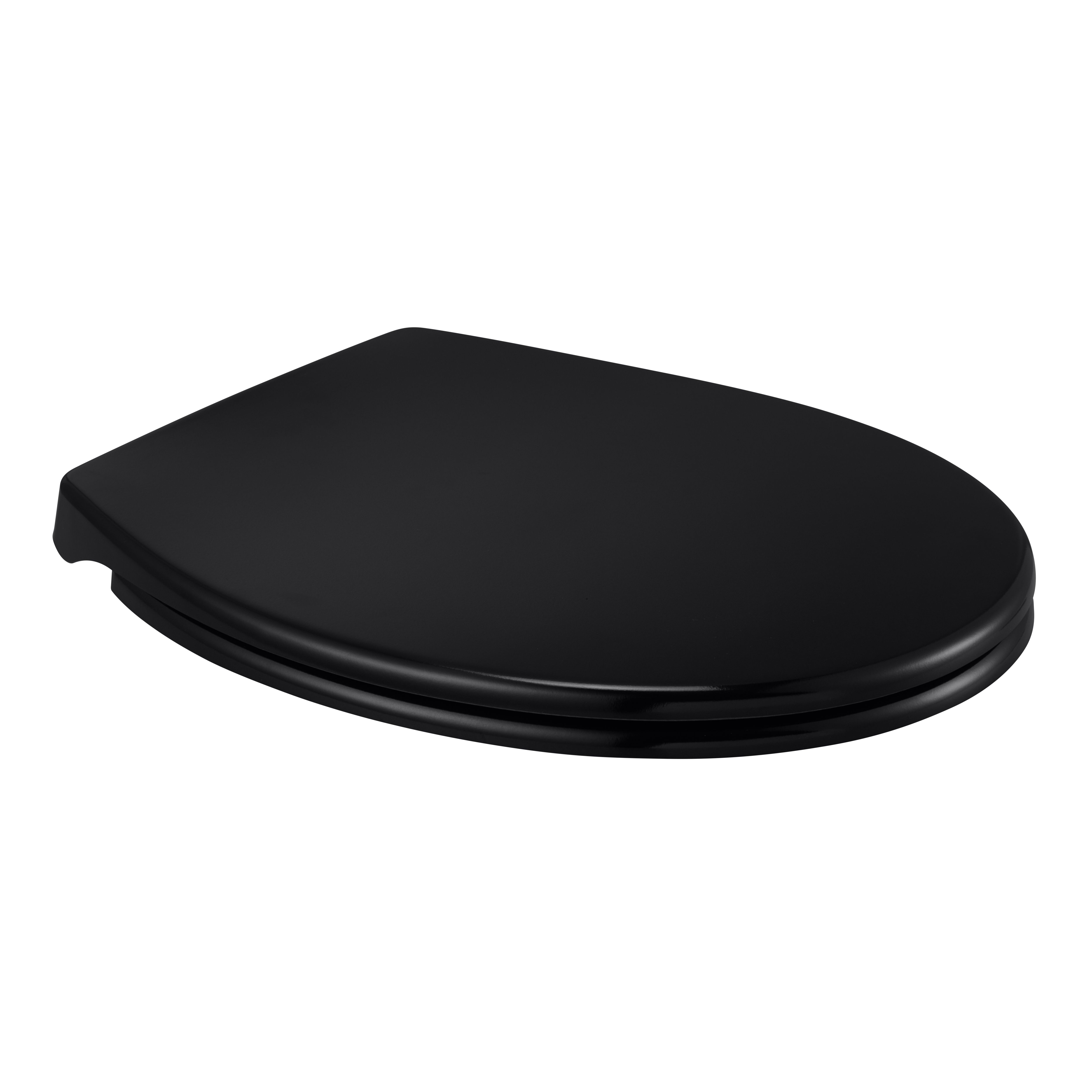 GoodHome Diani Black Standard Soft close Toilet seat DIY at B Q