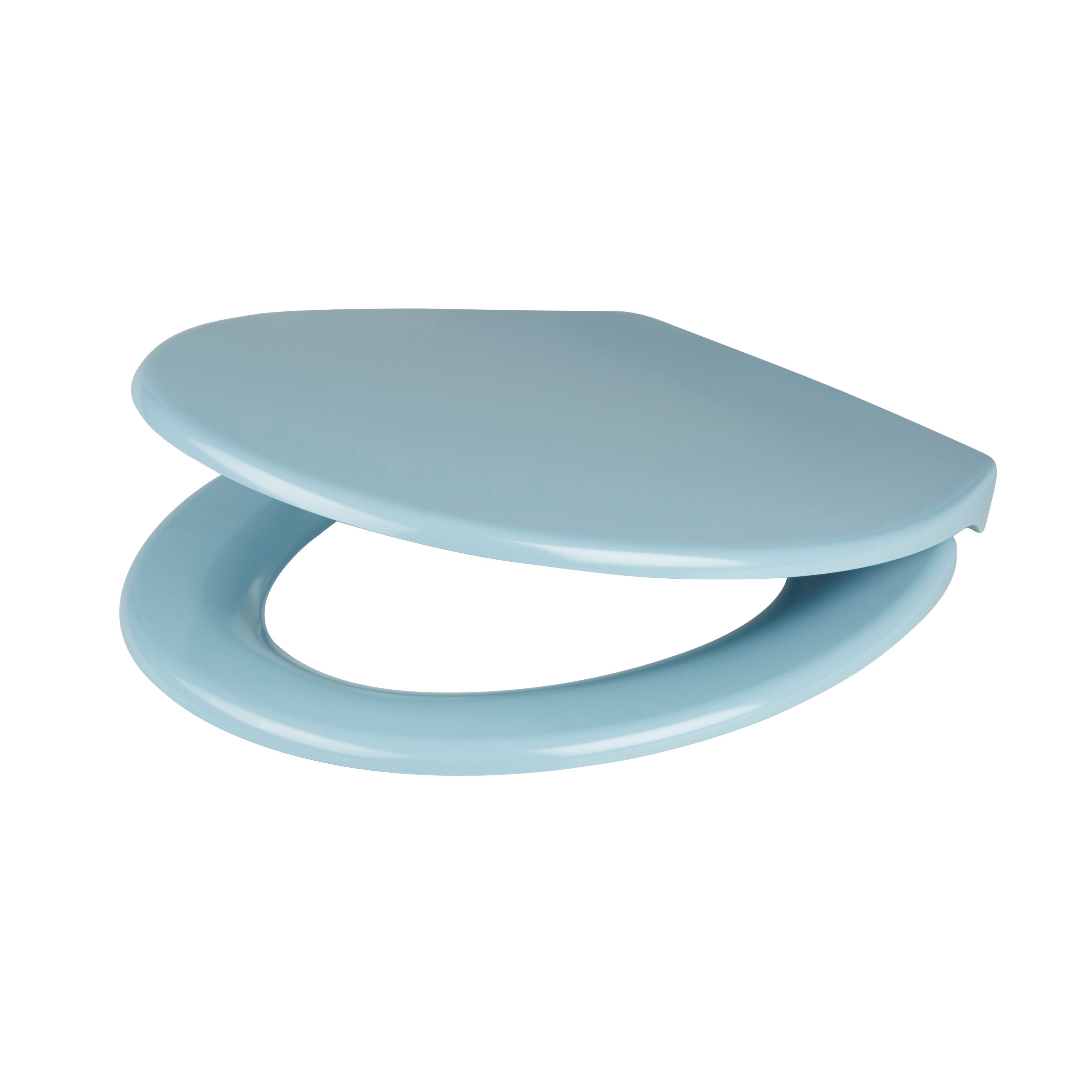 GoodHome Diani Blue Round Soft close Toilet seat