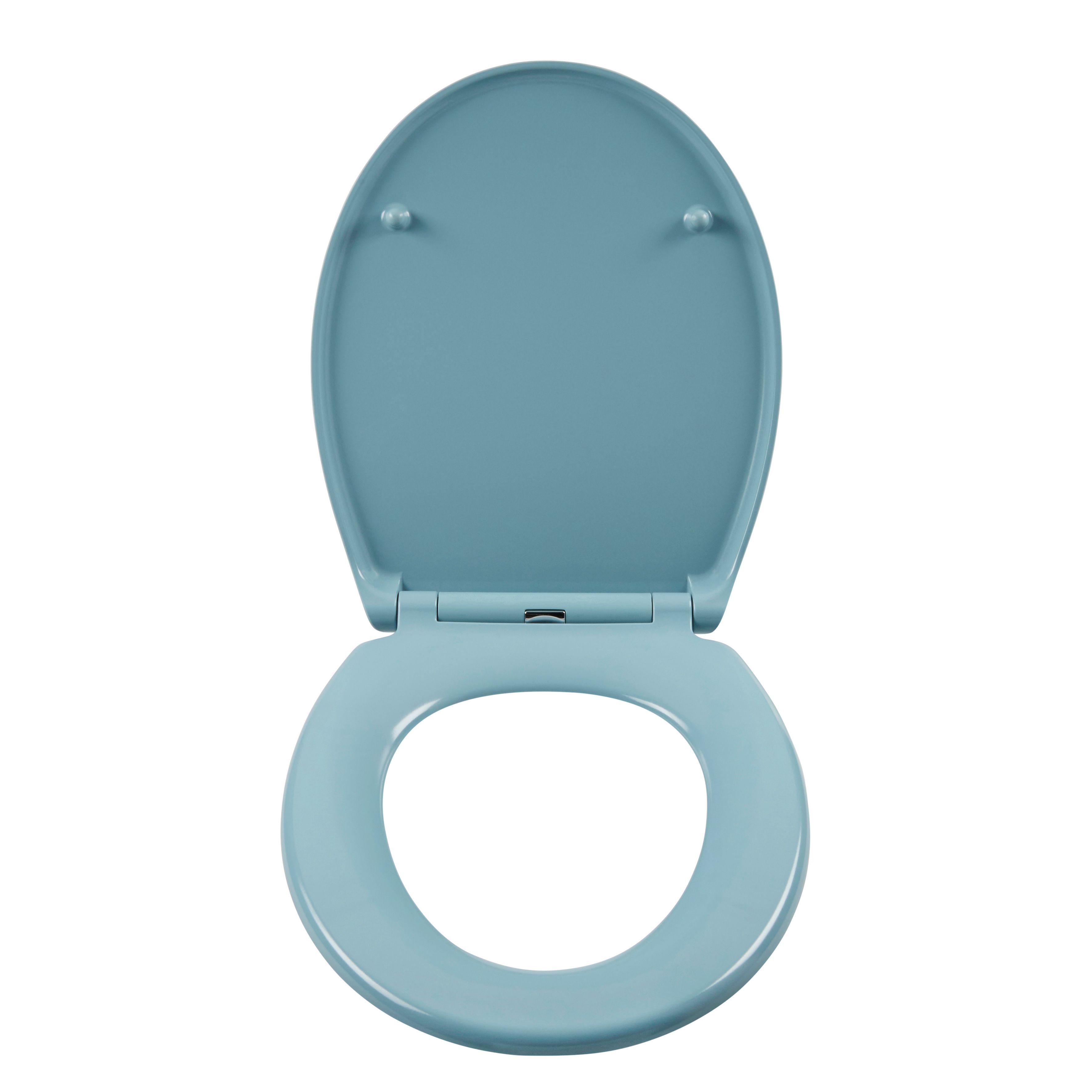 GoodHome Diani Blue Round Soft close Toilet seat