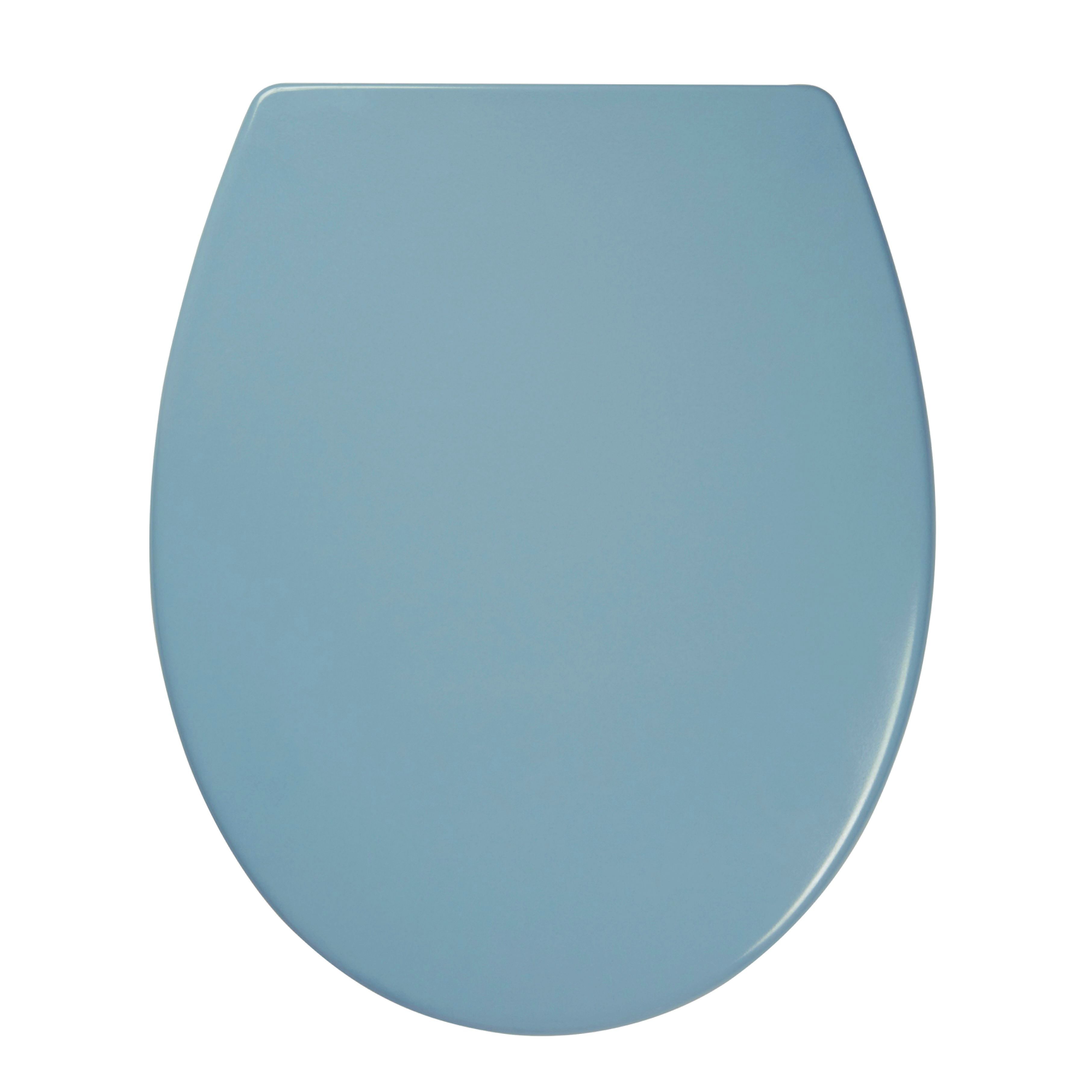 GoodHome Diani Blue Round Soft close Toilet seat