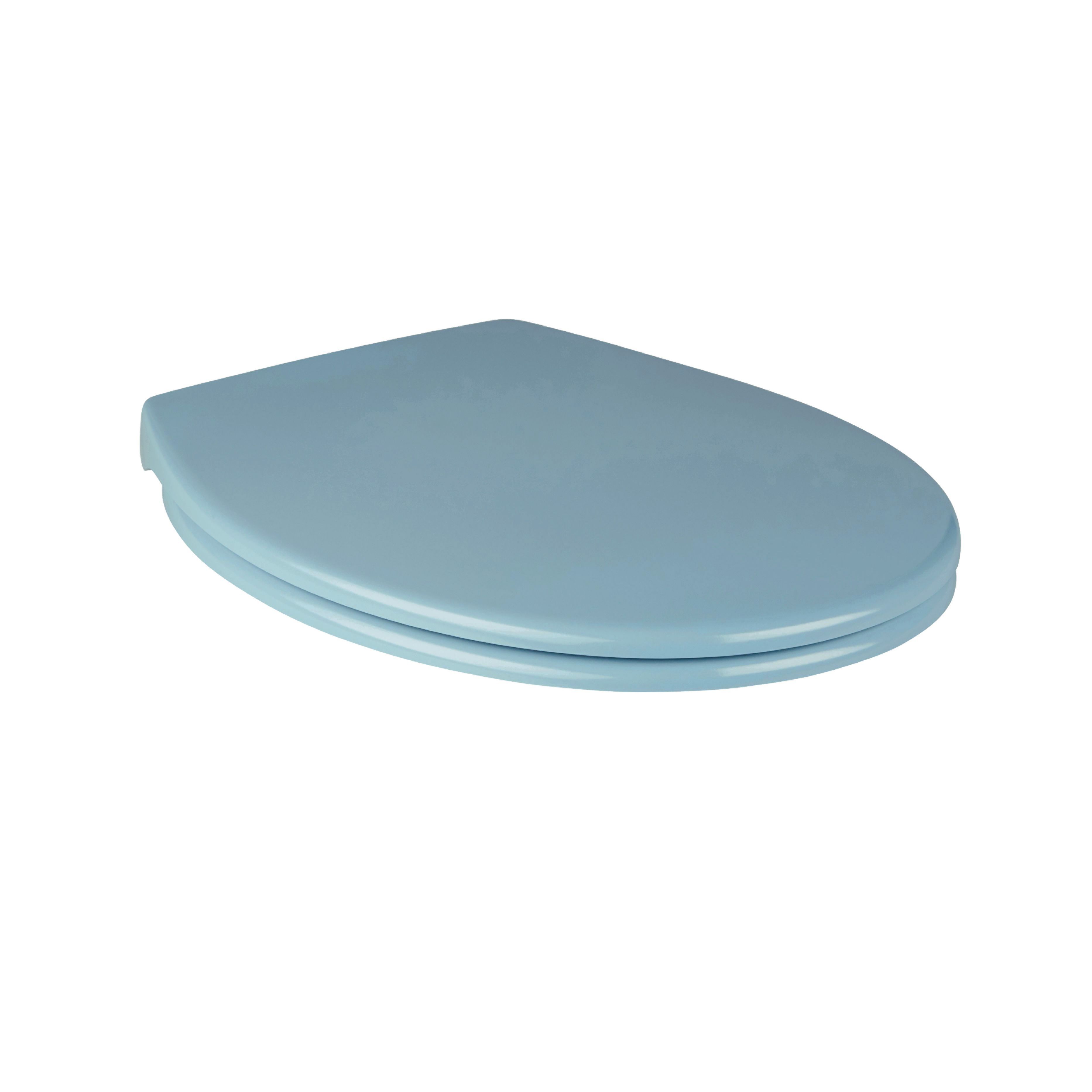 GoodHome Diani Blue Round Soft close Toilet seat
