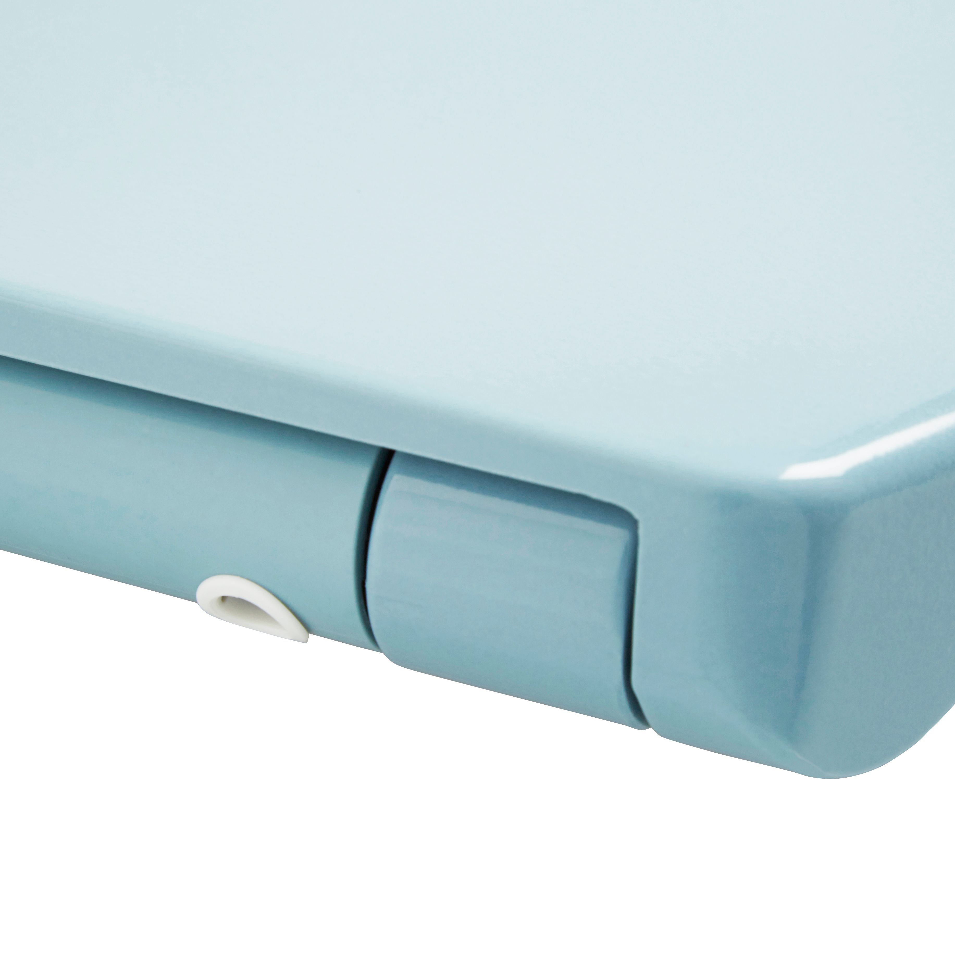 GoodHome Diani Blue Round Soft close Toilet seat