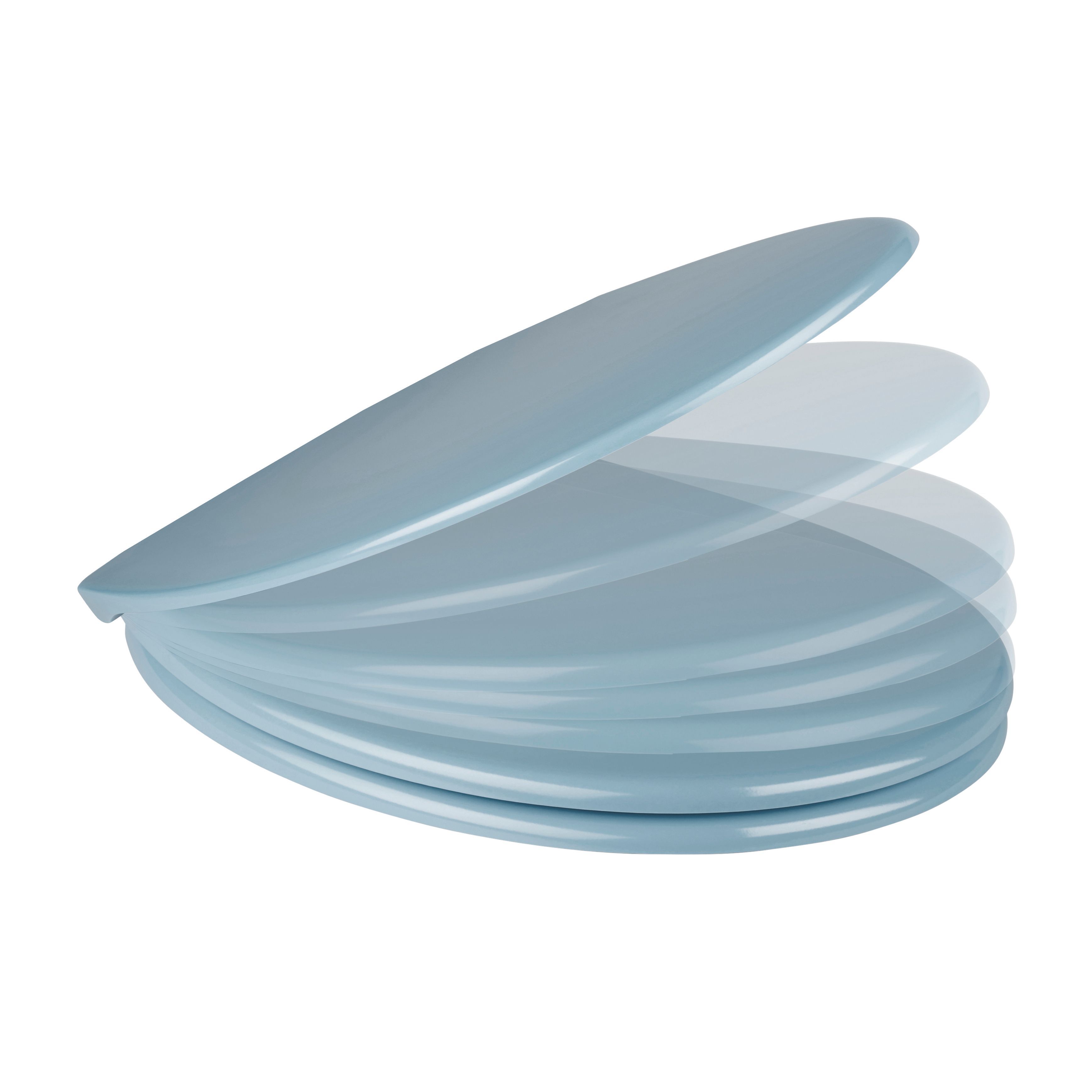 GoodHome Diani Blue Round Soft close Toilet seat