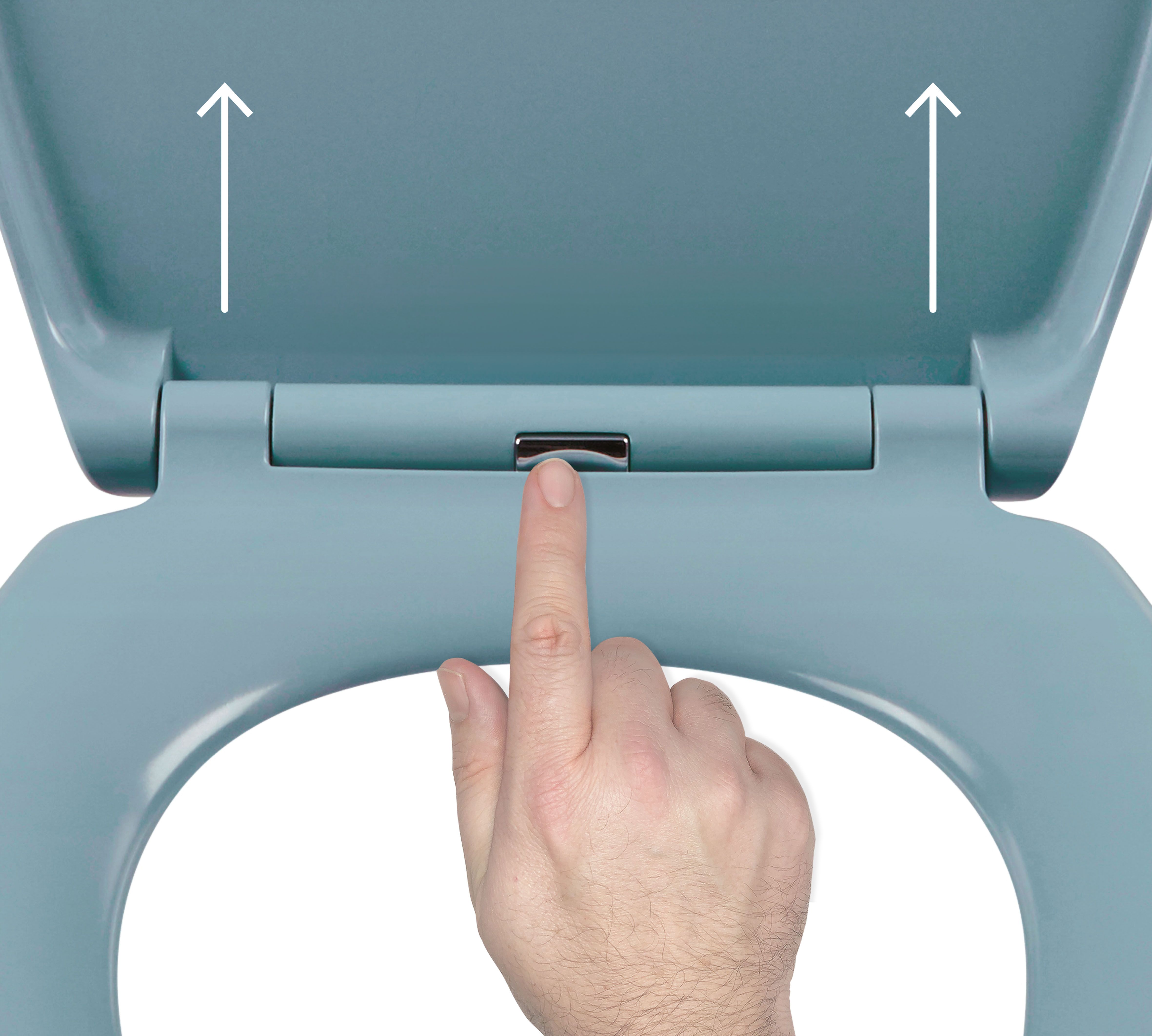 GoodHome Diani Blue Round Soft close Toilet seat