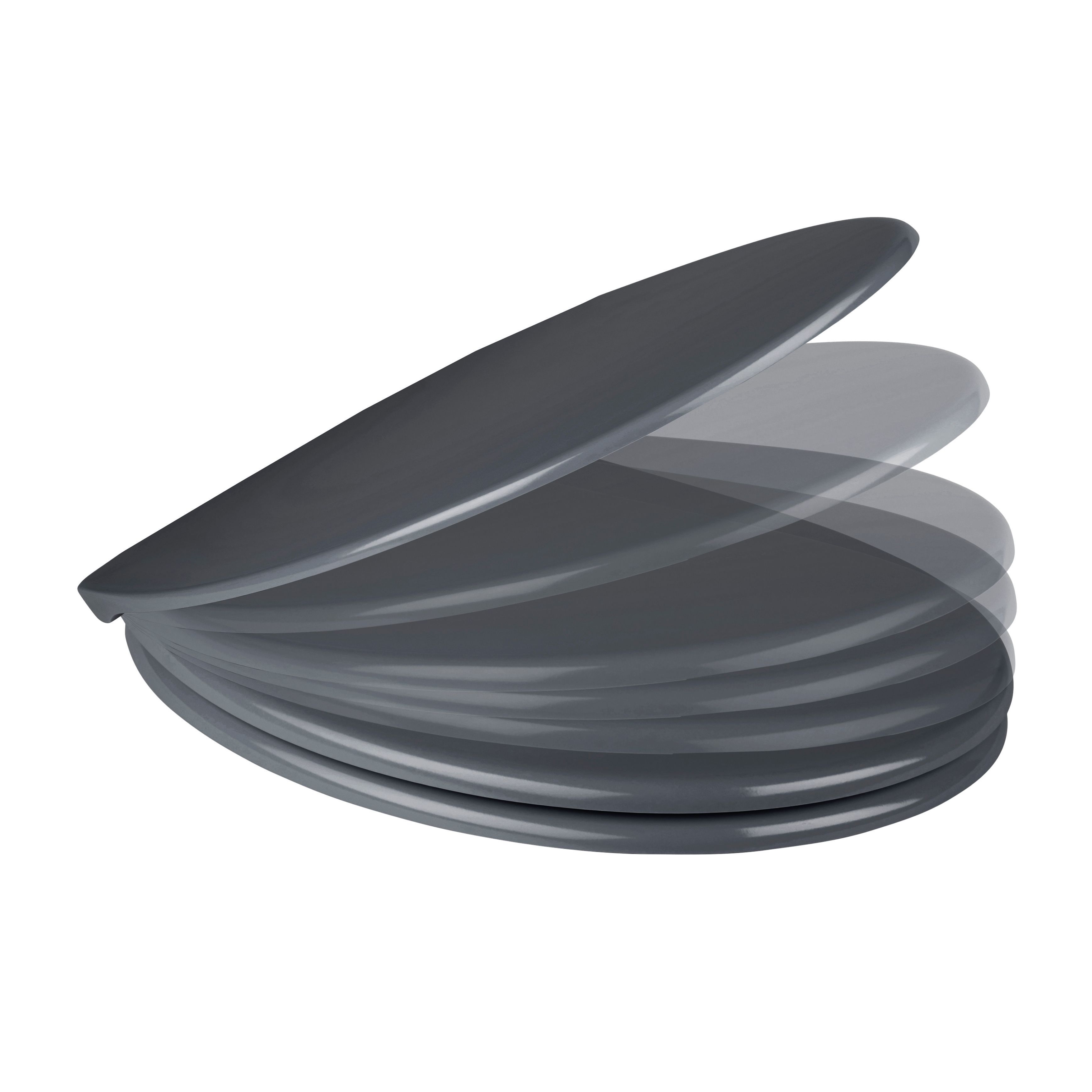 GoodHome Diani Grey Round Soft close Toilet seat