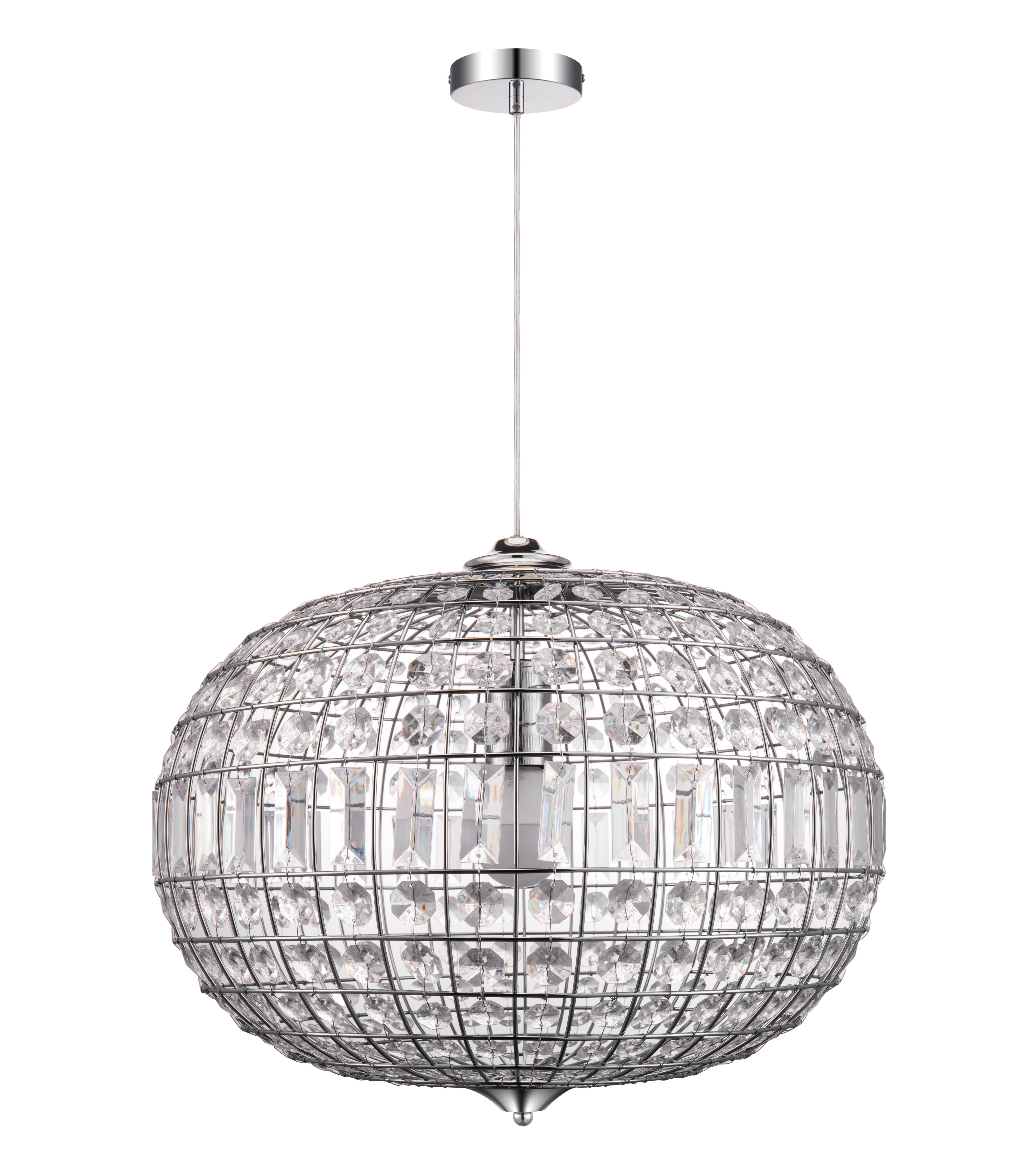 GoodHome Digya Chrome effect Pendant ceiling light, (Dia)450mm