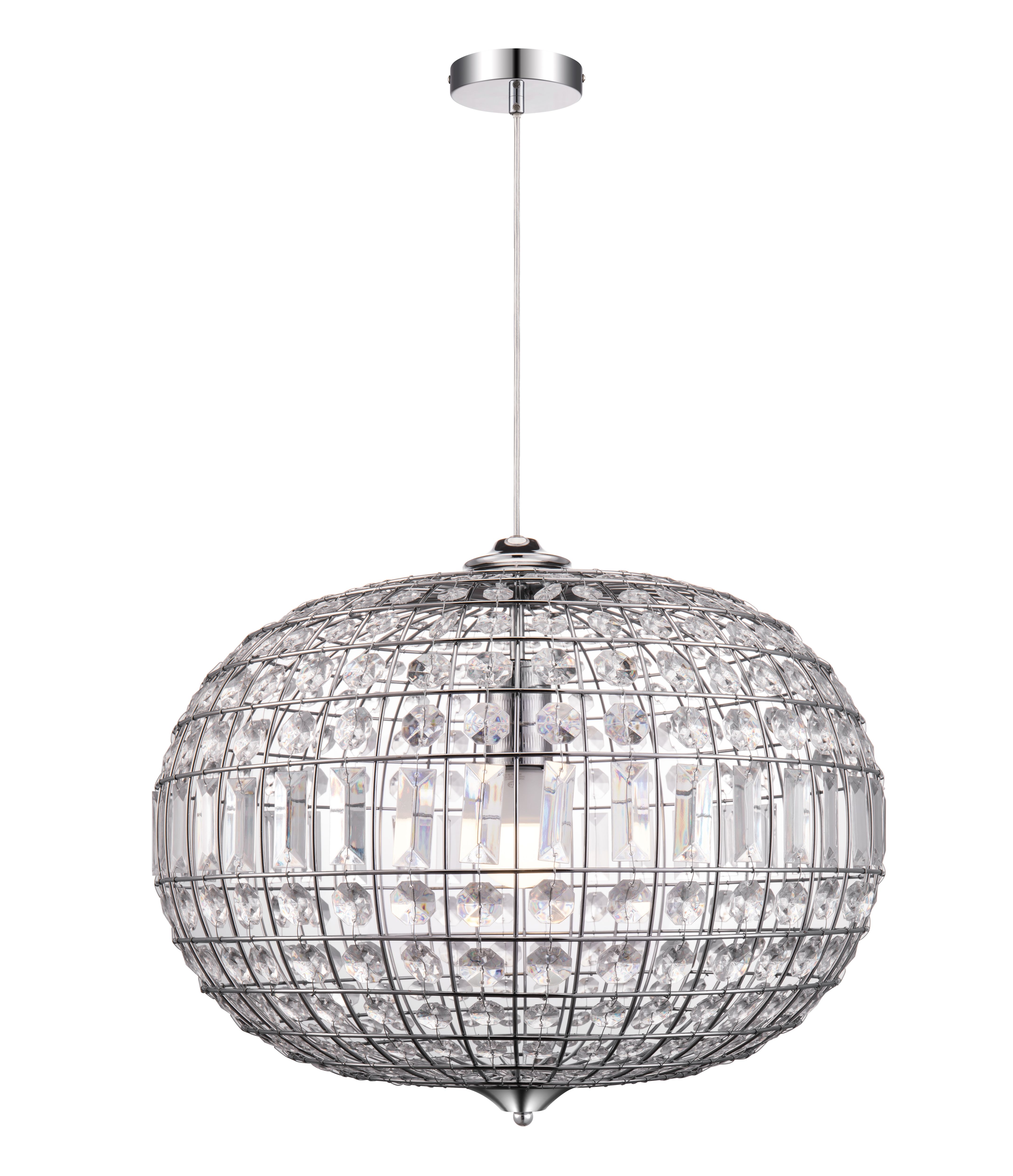 GoodHome Digya Chrome effect Pendant ceiling light, (Dia)450mm