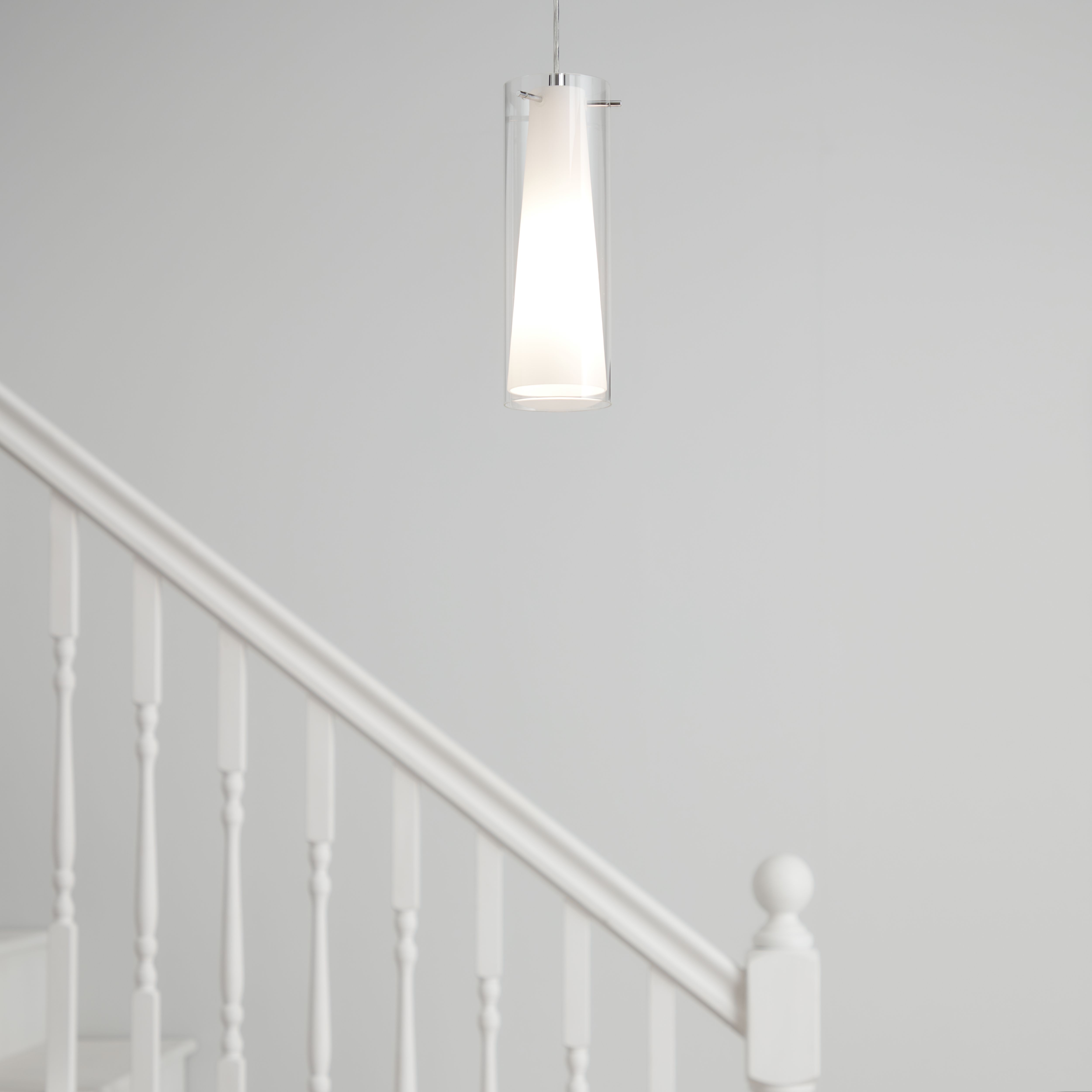 GoodHome Dimonika White Chrome effect Pendant ceiling light, (Dia)110mm
