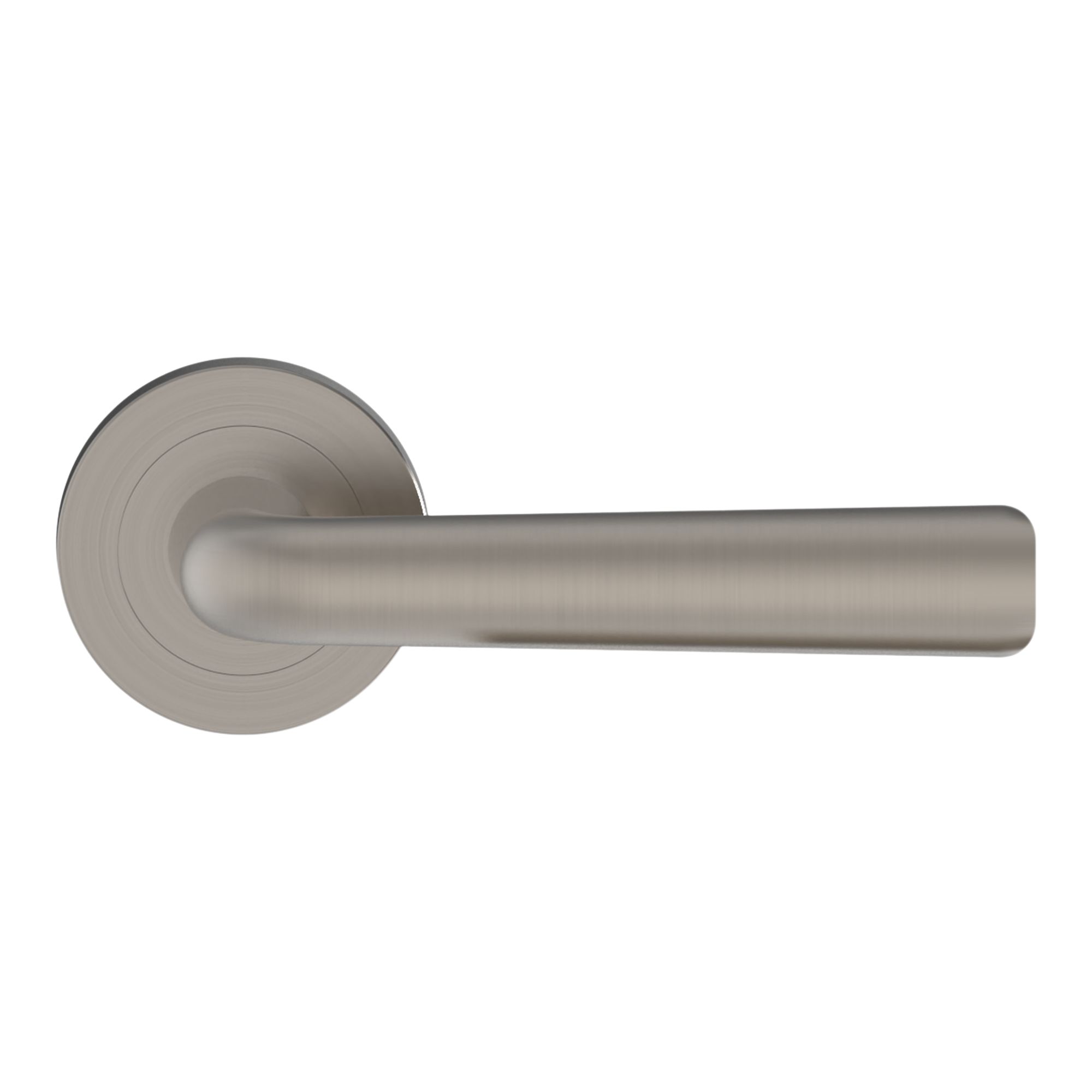 GoodHome Dizel Brushed Grey Nickel effect Straight Lever on rose Door handle (L)121.5mm, Pair