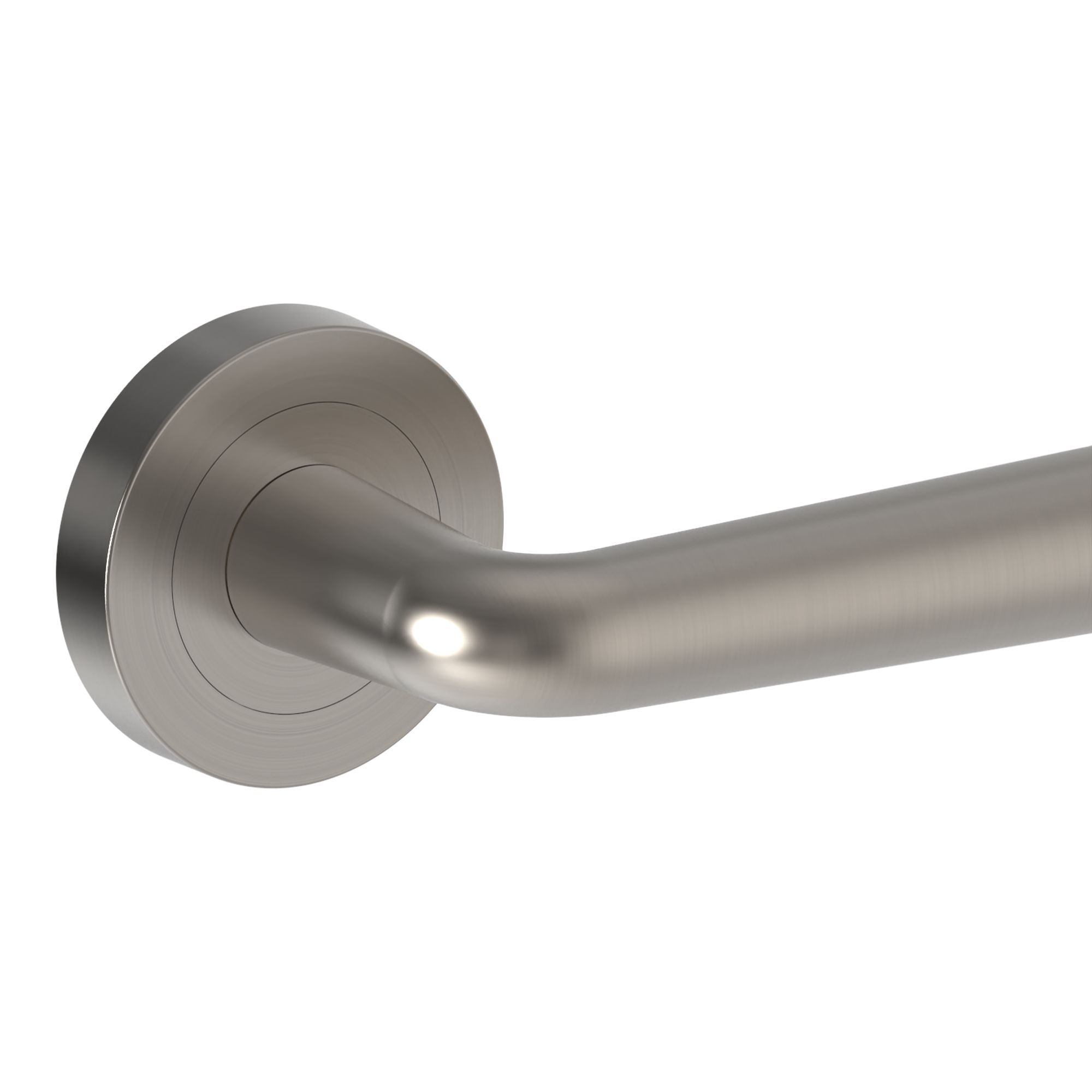 GoodHome Dizel Brushed Grey Nickel effect Straight Lever on rose Door handle (L)121.5mm, Pair