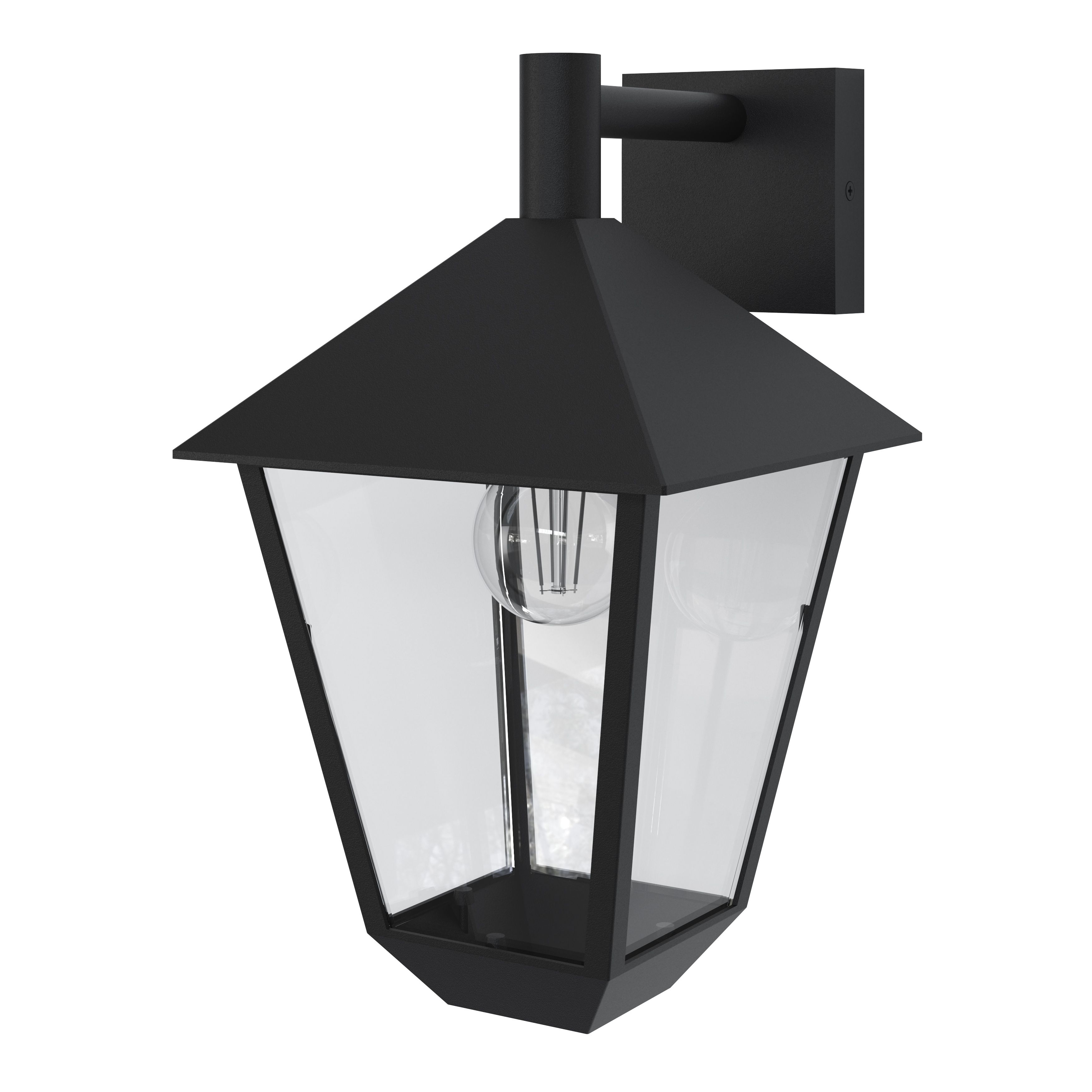 GoodHome Docker Fixed Matt Black Mains-powered Outdoor Down Wall light