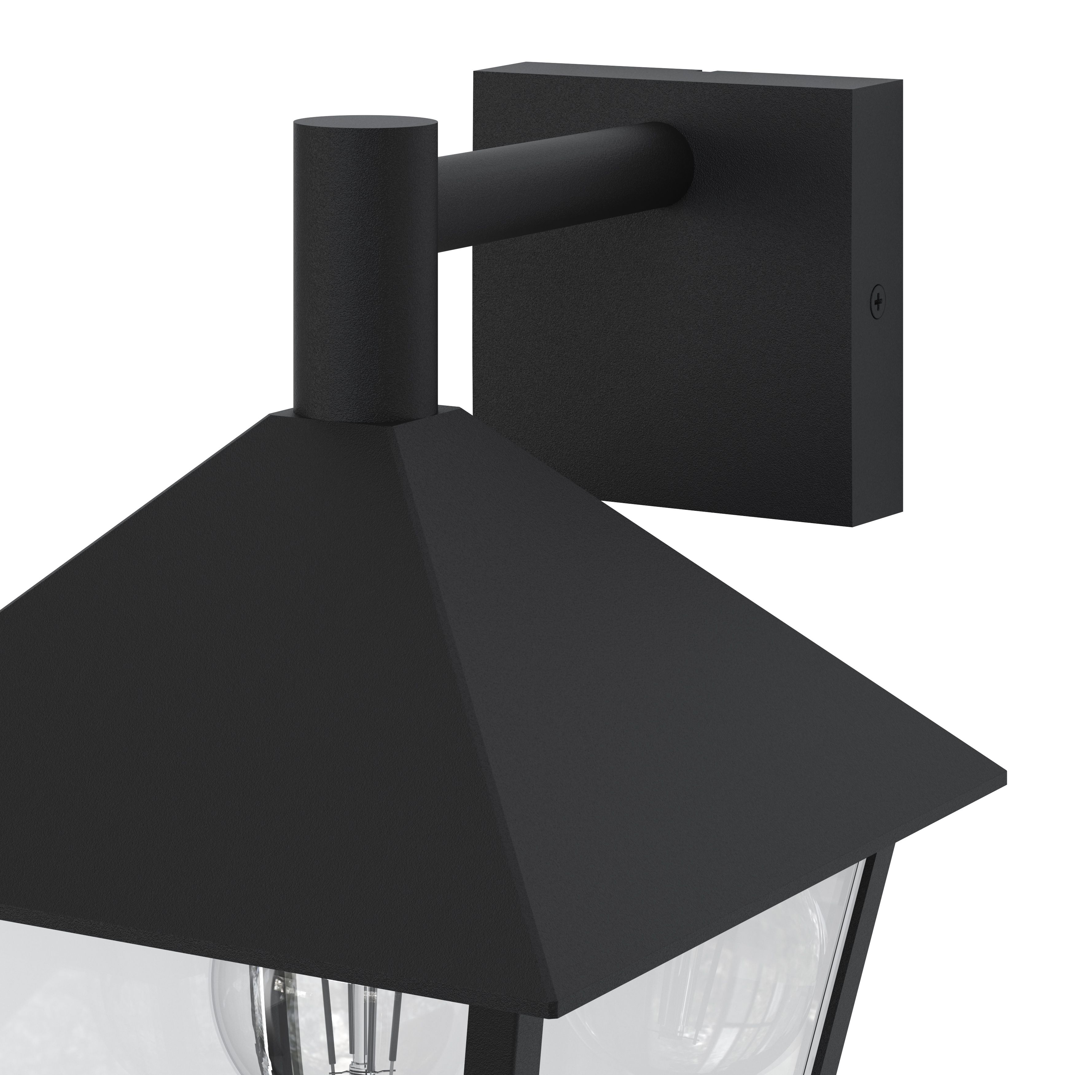 GoodHome Docker Fixed Matt Black Mains-powered Outdoor Down Wall light