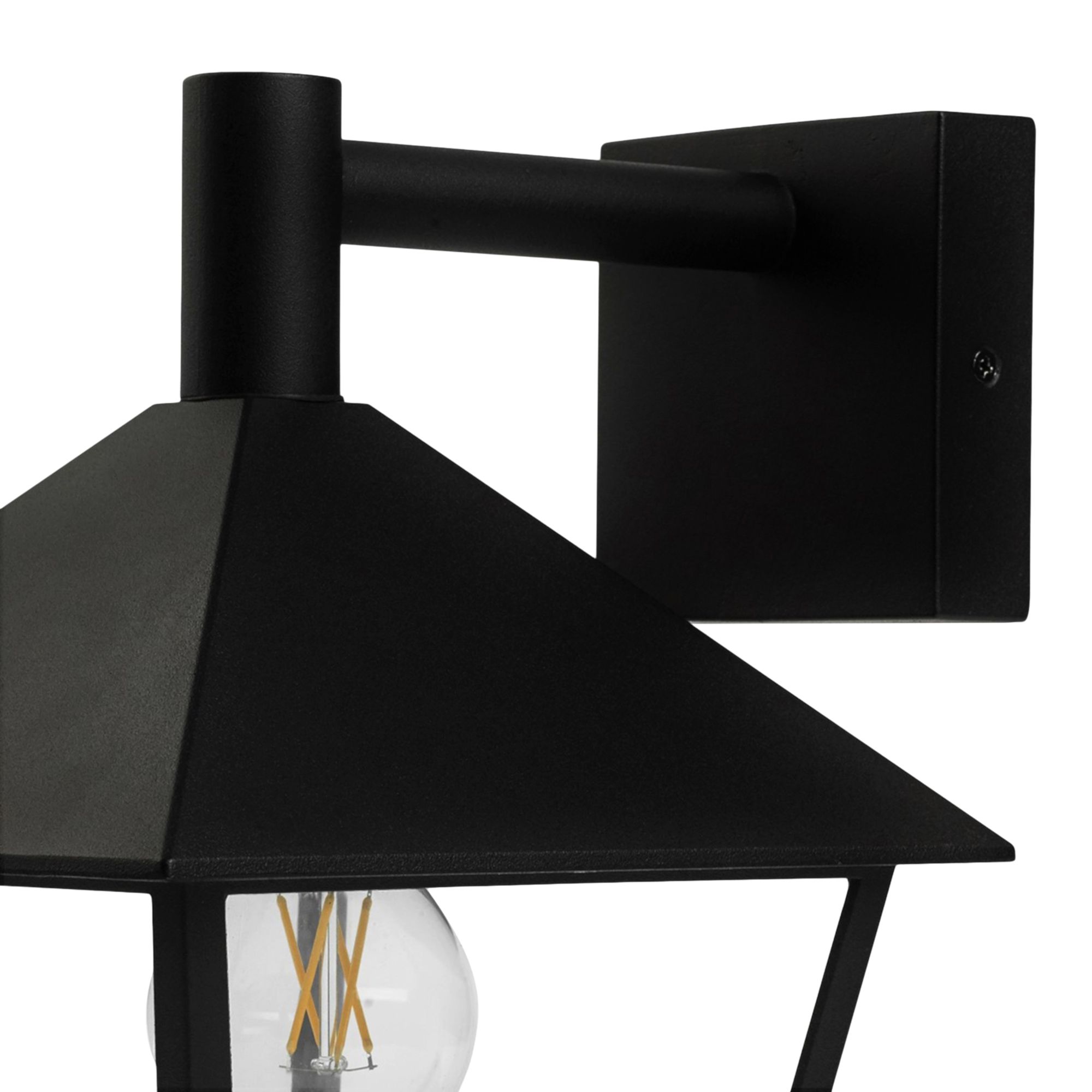 GoodHome Docker Fixed Matt Black Mains-powered Outdoor Down Wall light