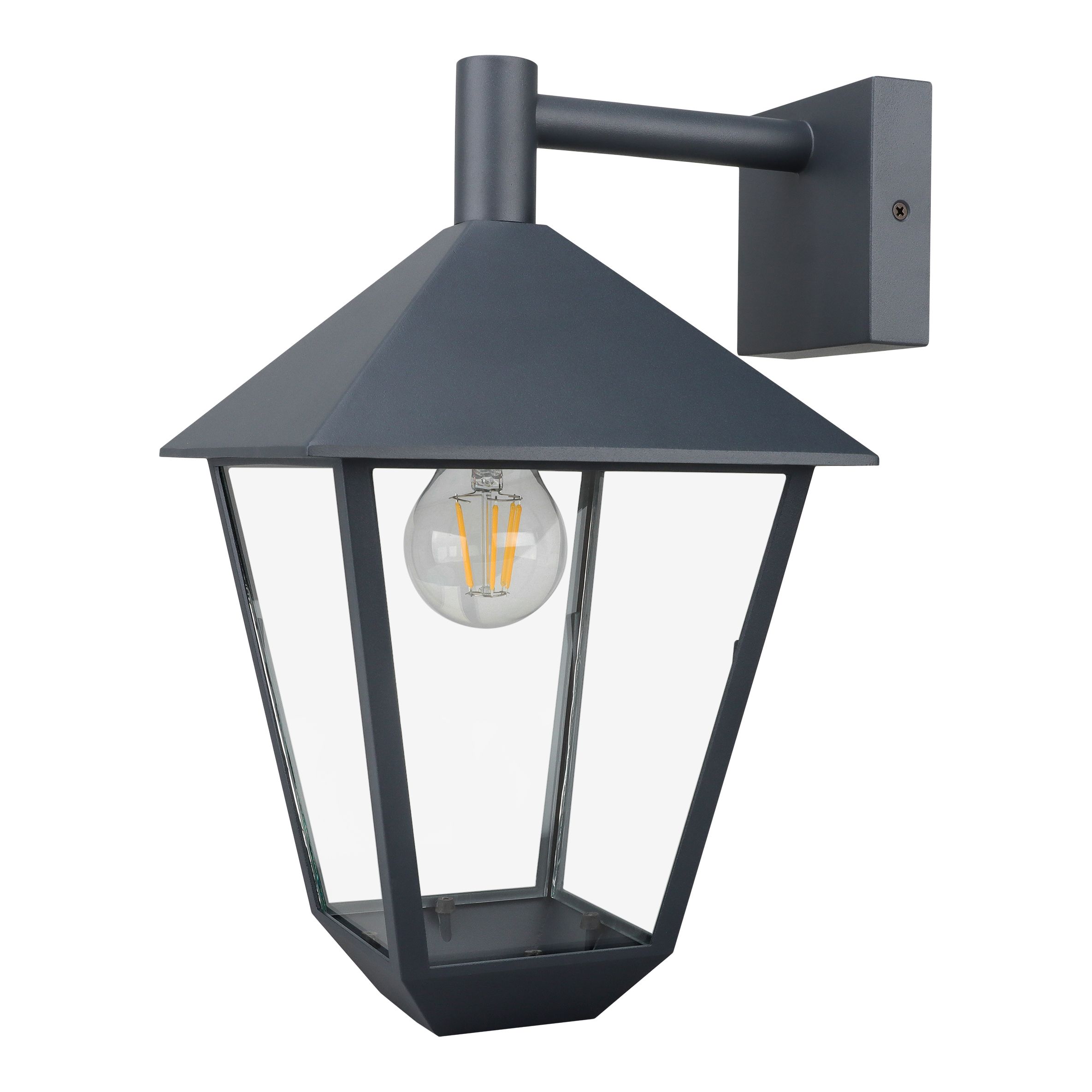 GoodHome Docker Fixed Matt Dark grey Mains-powered Outdoor Wall light