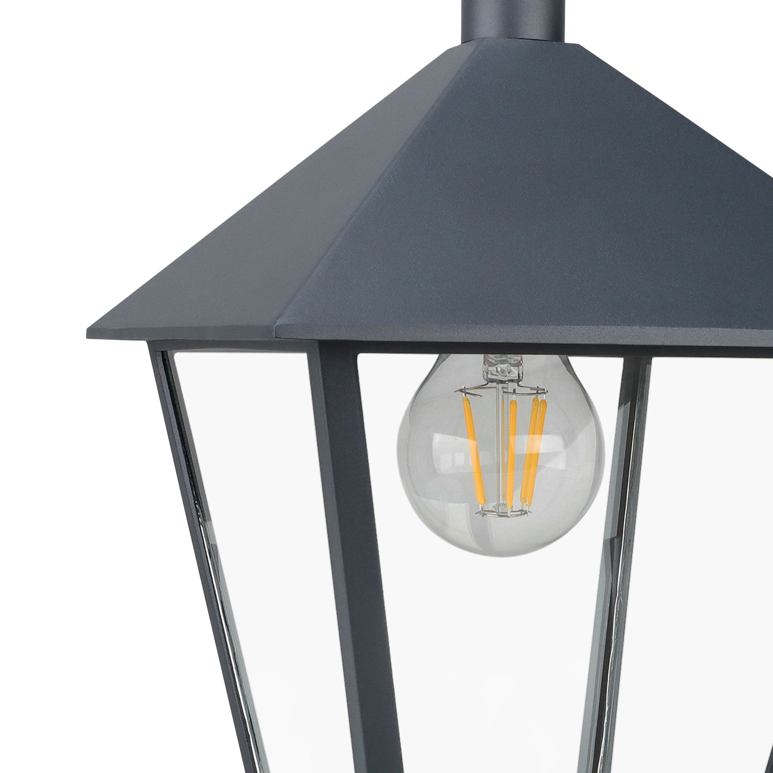 GoodHome Docker Fixed Matt Dark grey Mains-powered Outdoor Wall light
