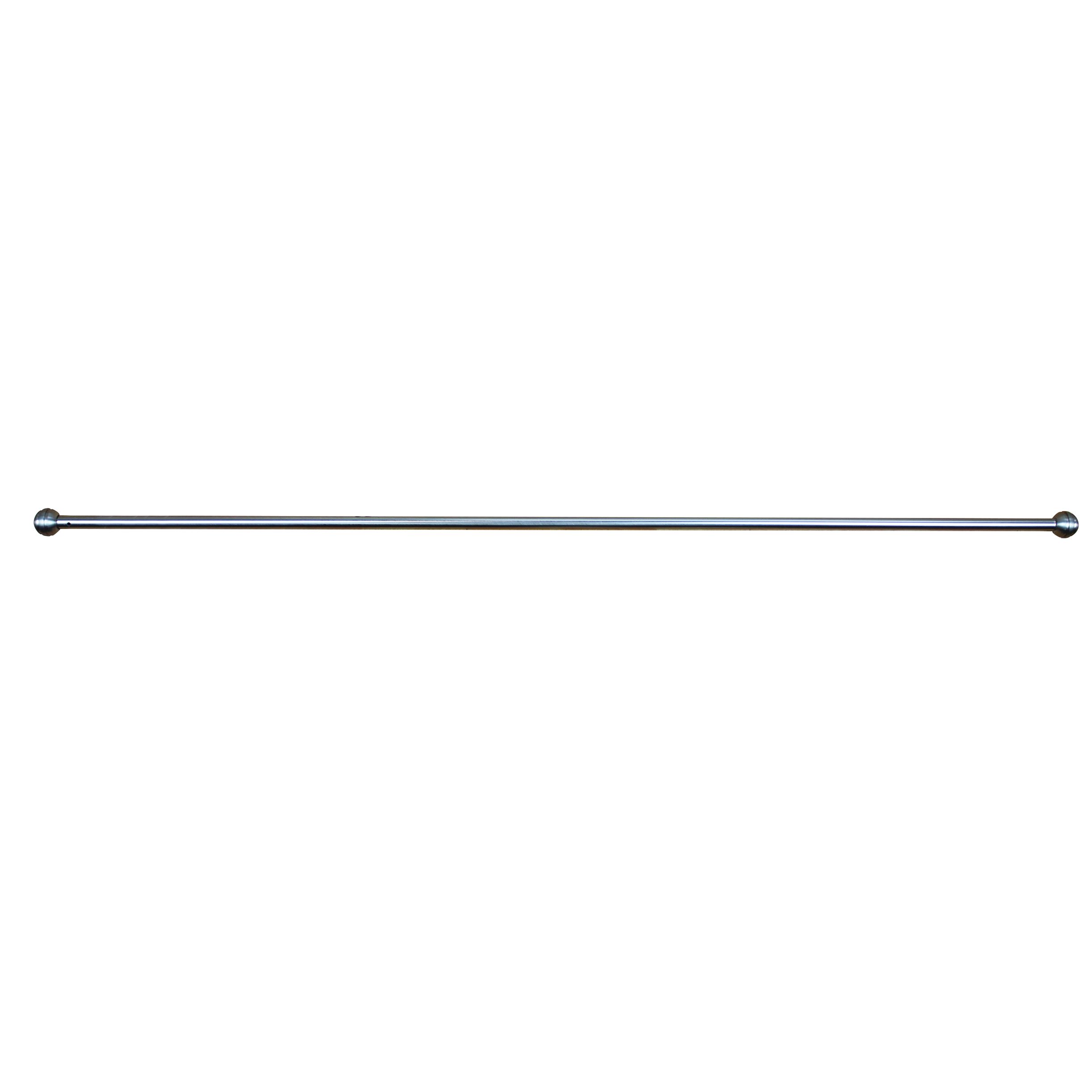 GoodHome Dokos Grey Brushed nickel effect Extendable Café rod Set, (L
