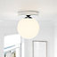 GoodHome Dorres Glass & metal White, silver Chrome effect Ceiling light