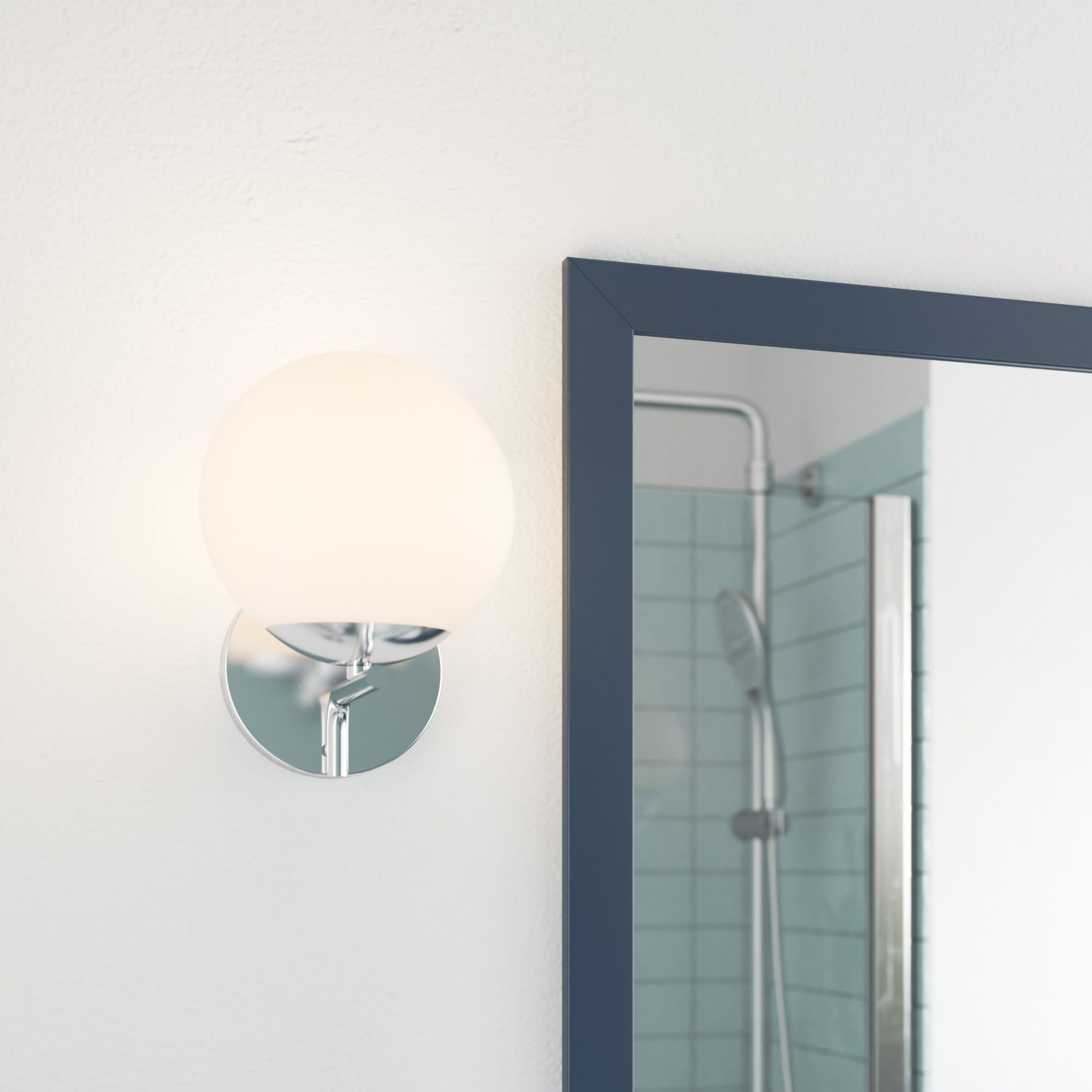 GoodHome Dorres Pendant Silver effect Bathroom Wired Wall light at B&Q