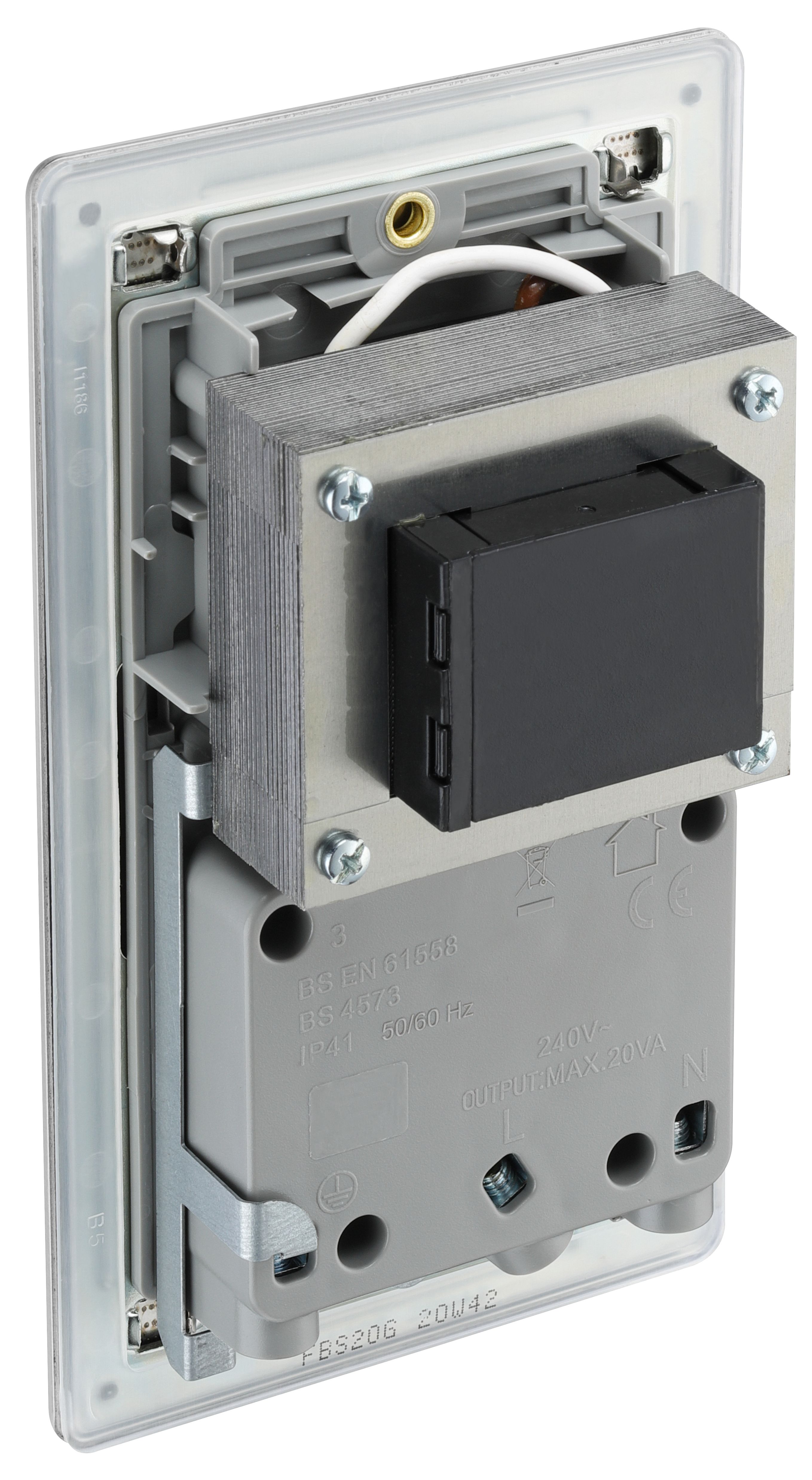 GoodHome Double Flat Screwless Shaver socket