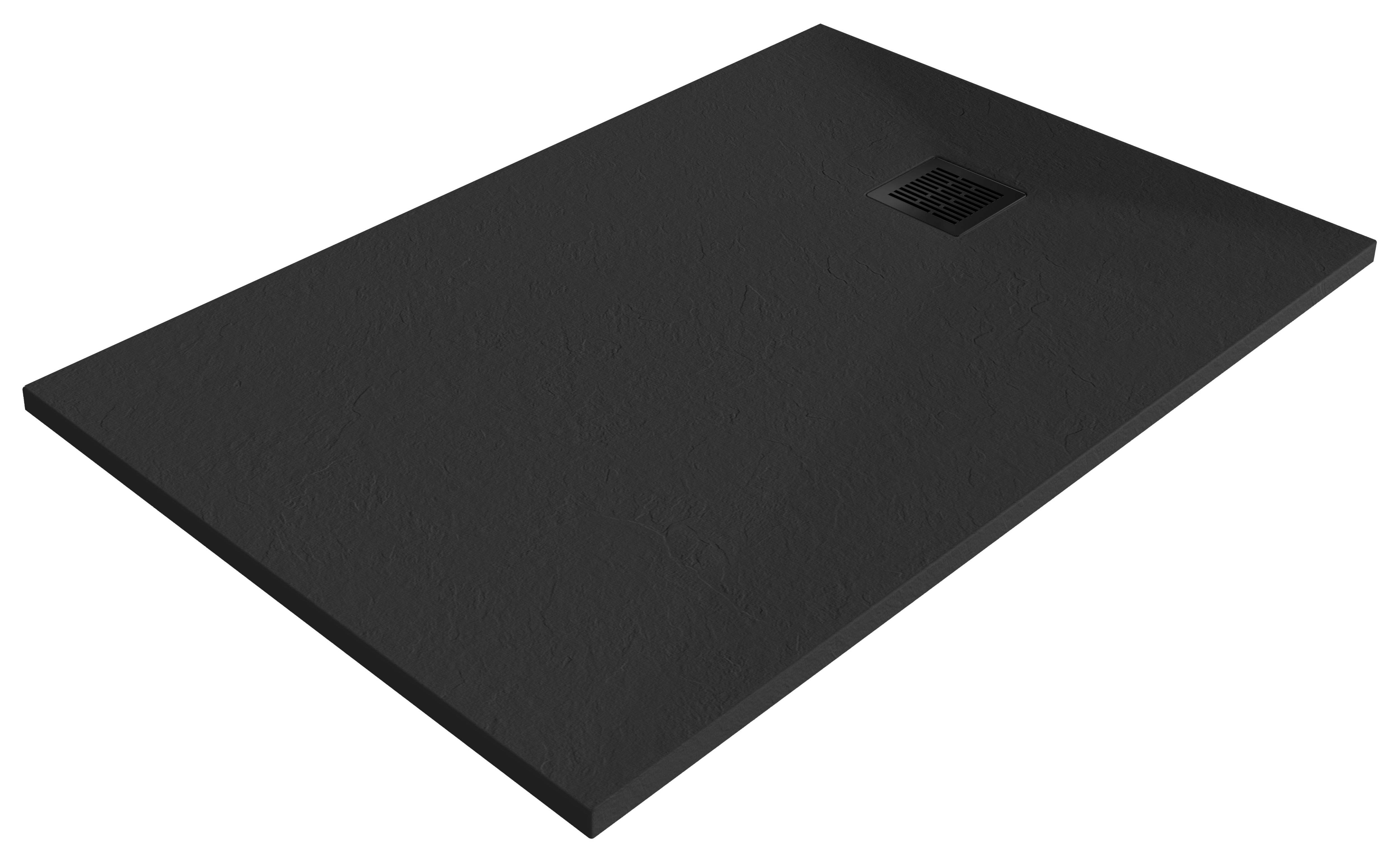 GoodHome Douro Matt Black Rectangular Centre drain Shower tray (L)1200mm (W)900mm (H) 28mm