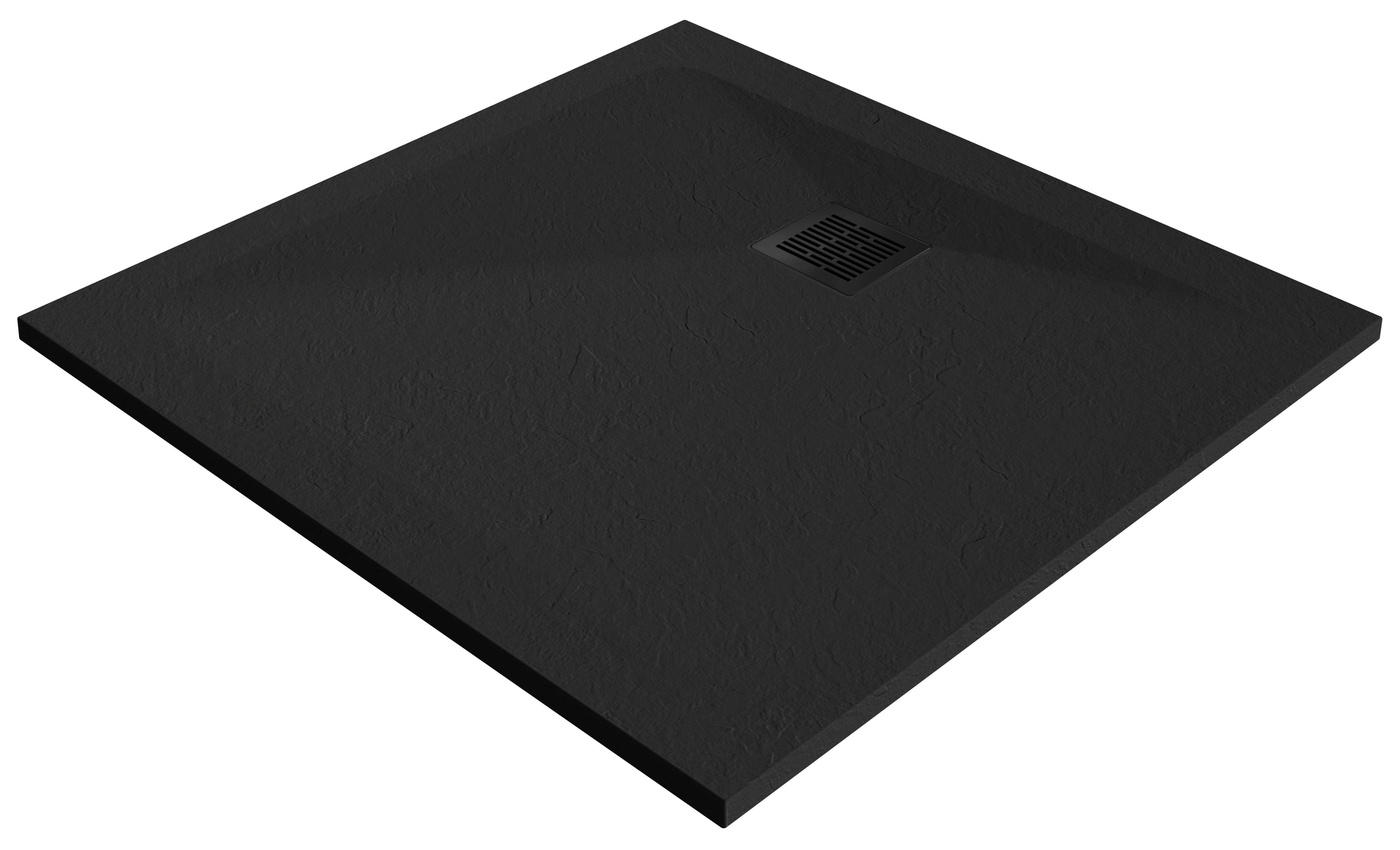 GoodHome Douro Matt Black Square Reversible drainer Shower tray (L)800mm (W)800mm (H) 30mm