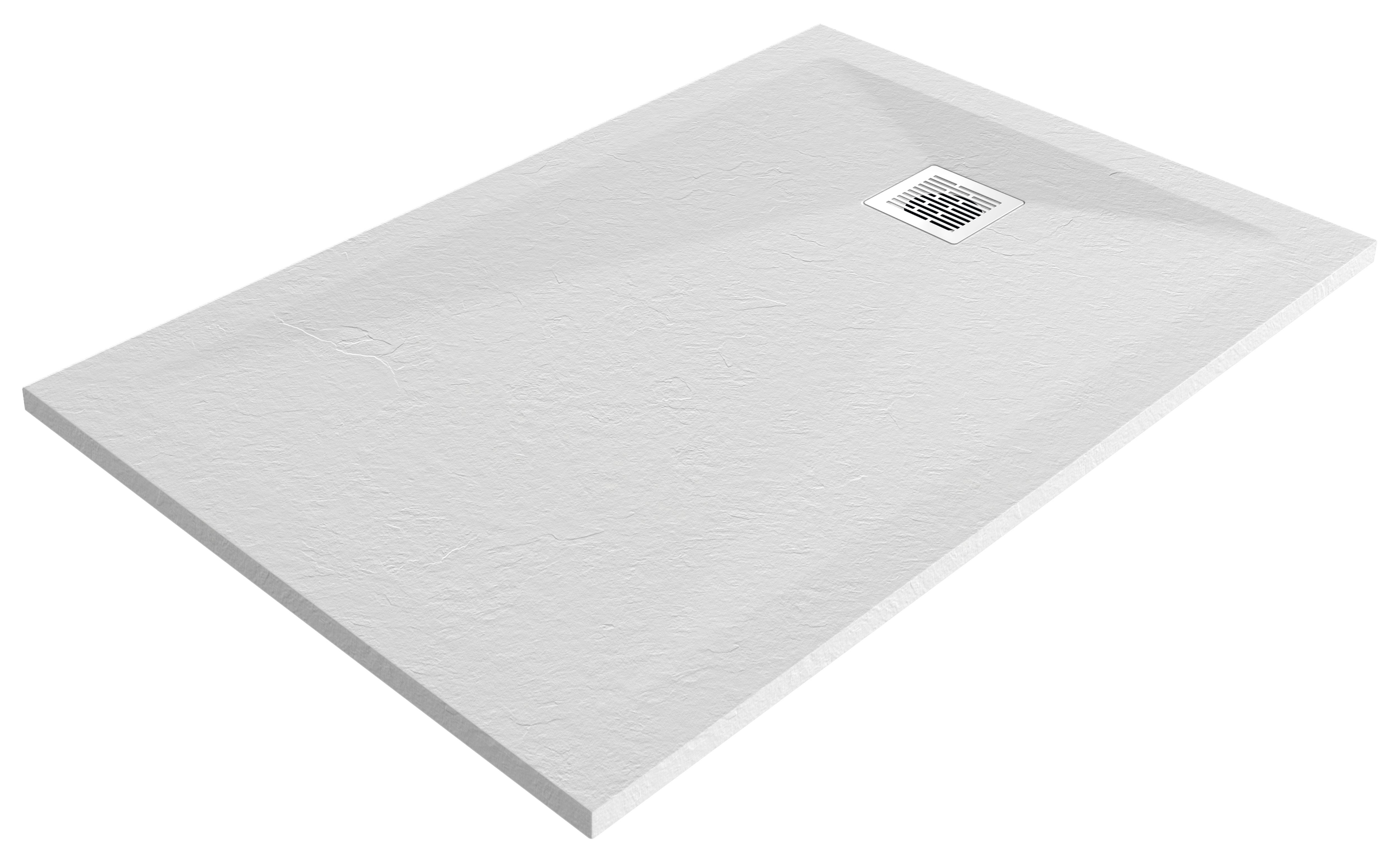 GoodHome Douro Matt White Rectangular Centre drain Shower tray (L)1200mm (W)900mm (H) 28mm