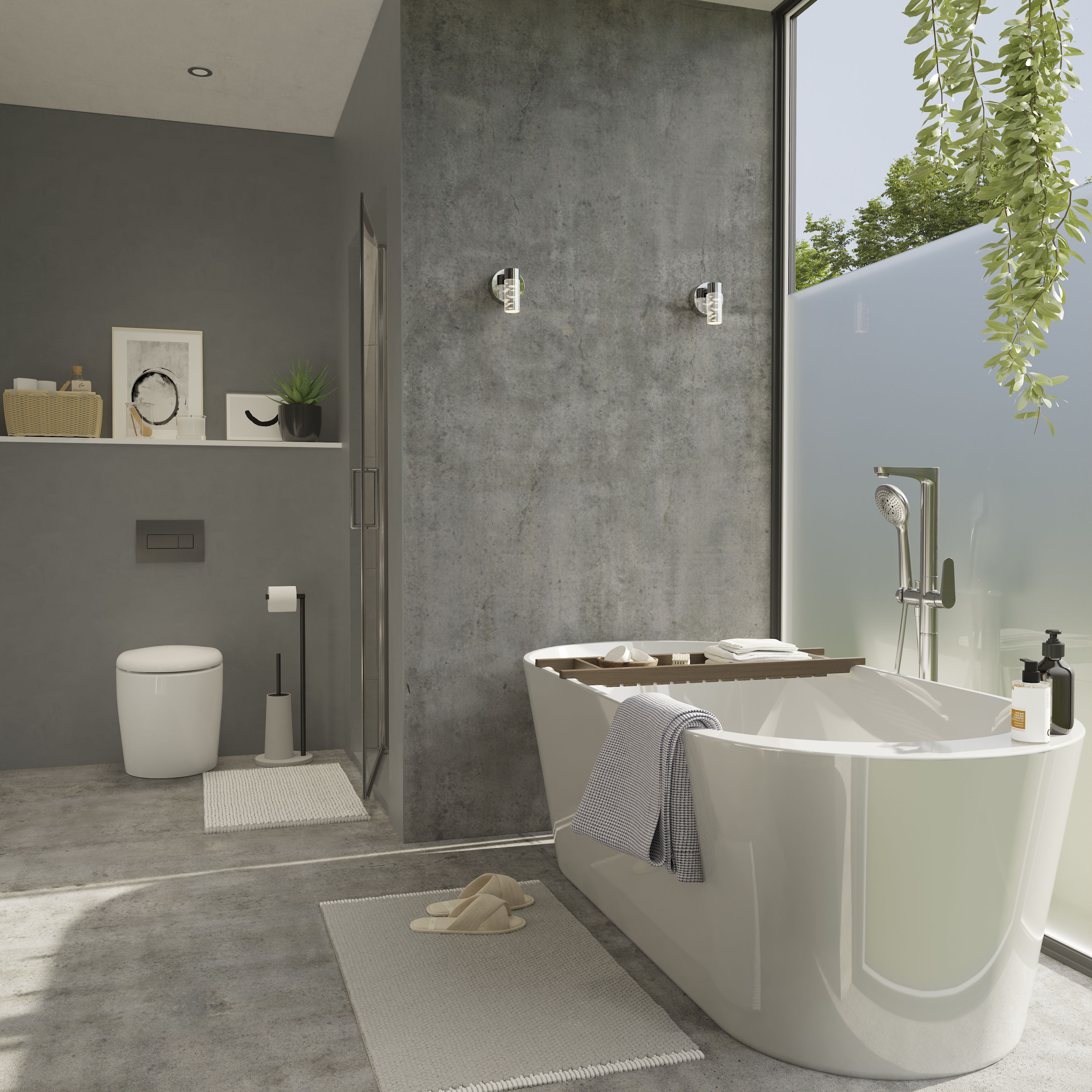 GoodHome Douro Matt White Rectangular Centre drain Shower tray (L)1200mm (W)900mm (H) 28mm