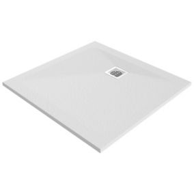 GoodHome Douro Matt White Square Reversible drainer Shower tray (L)900mm (W)900mm (H) 30mm