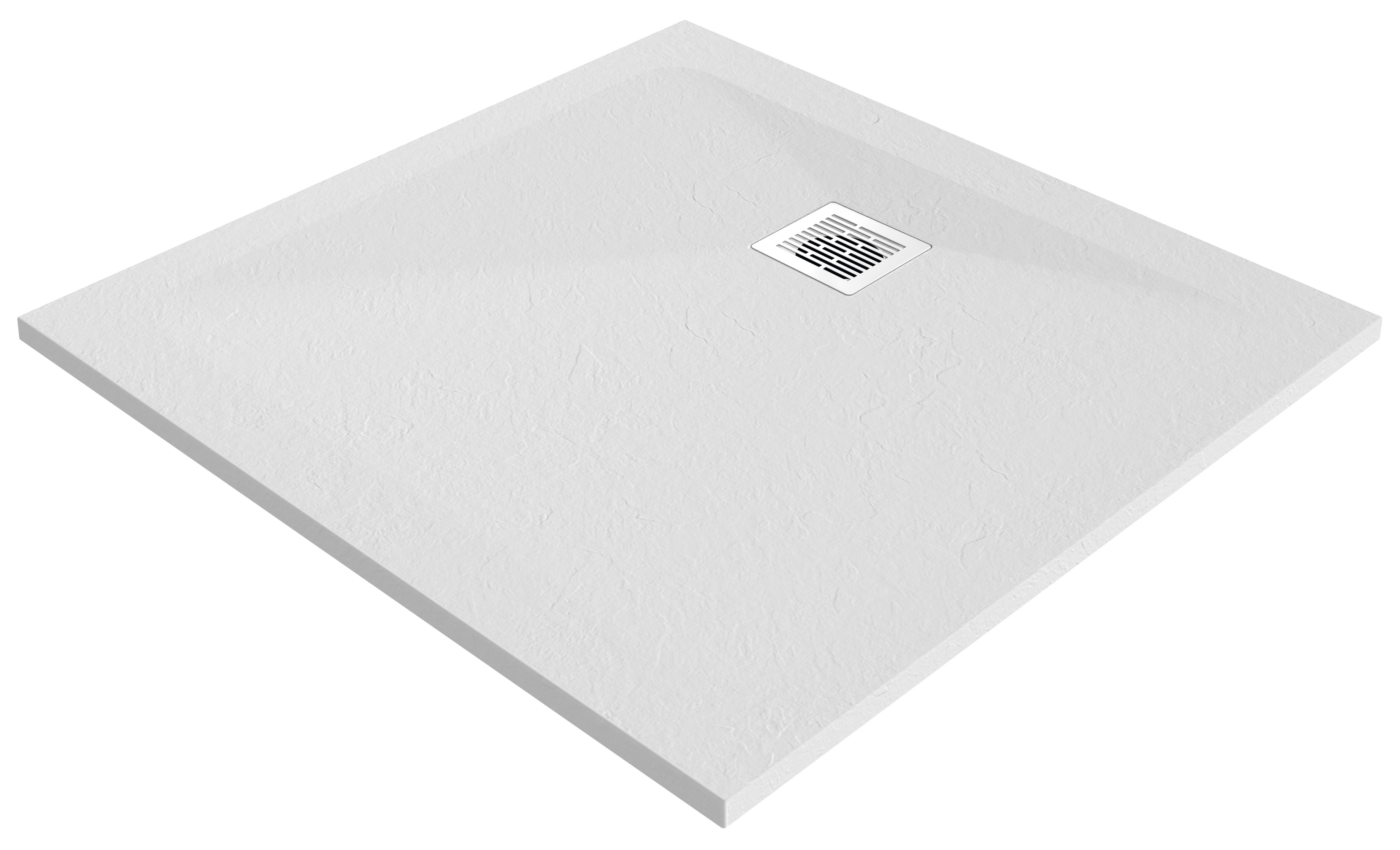GoodHome Douro Matt White Square Reversible drainer Shower tray (L)900mm (W)900mm