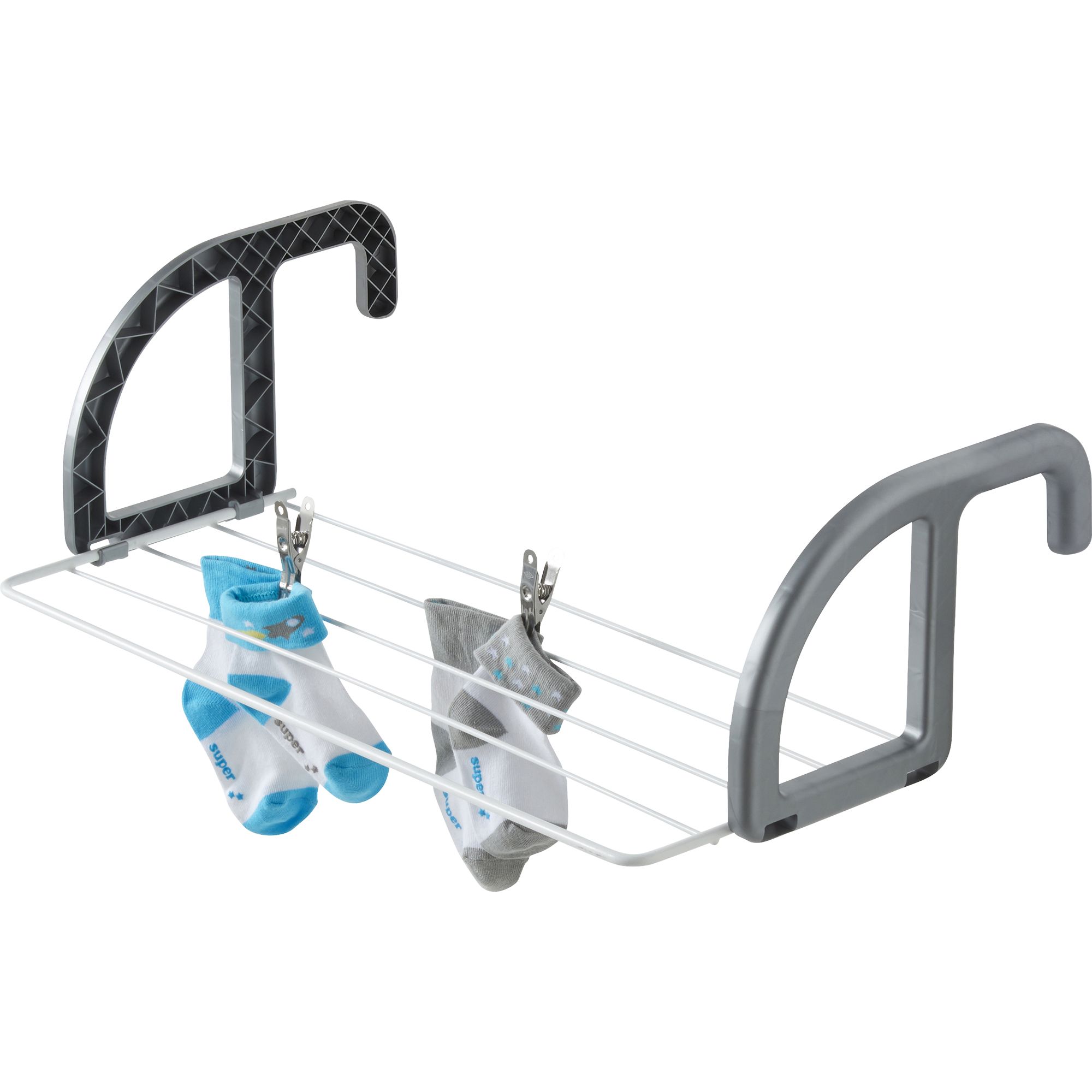 GoodHome Drapia Grey & white Laundry airer, 2.5m