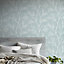GoodHome Drave Blue & white Tree Glitter effect Textured Wallpaper Sample